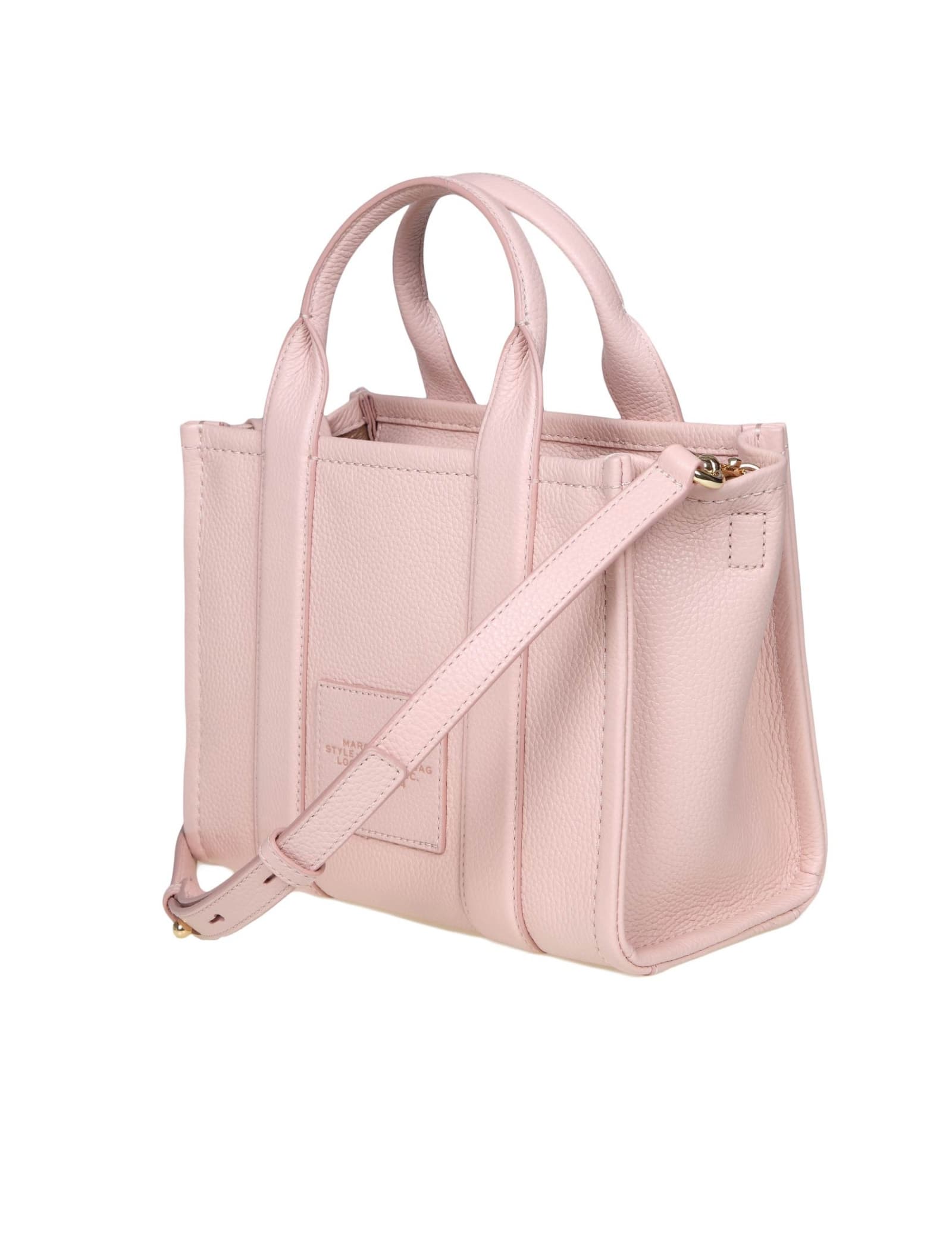 Shop Marc Jacobs Small Tote In Pink Leather In Rose