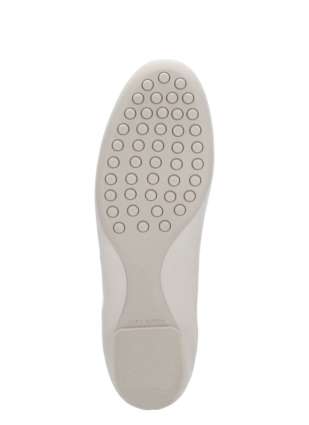 Tory Burch Reva Travel Ballet Flat In New Ivory Silver