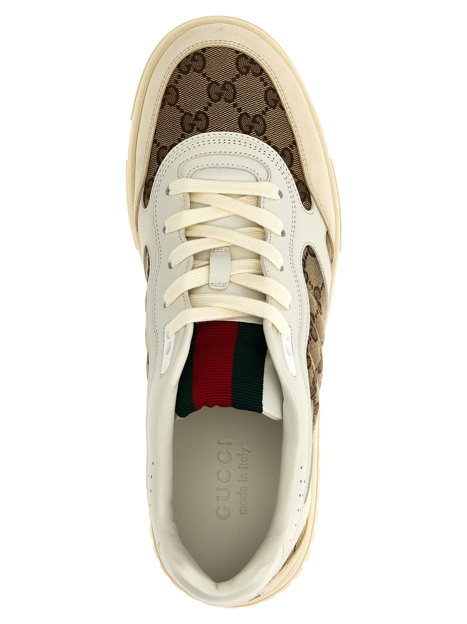 Shop Gucci Re-web Sneakers In Beige