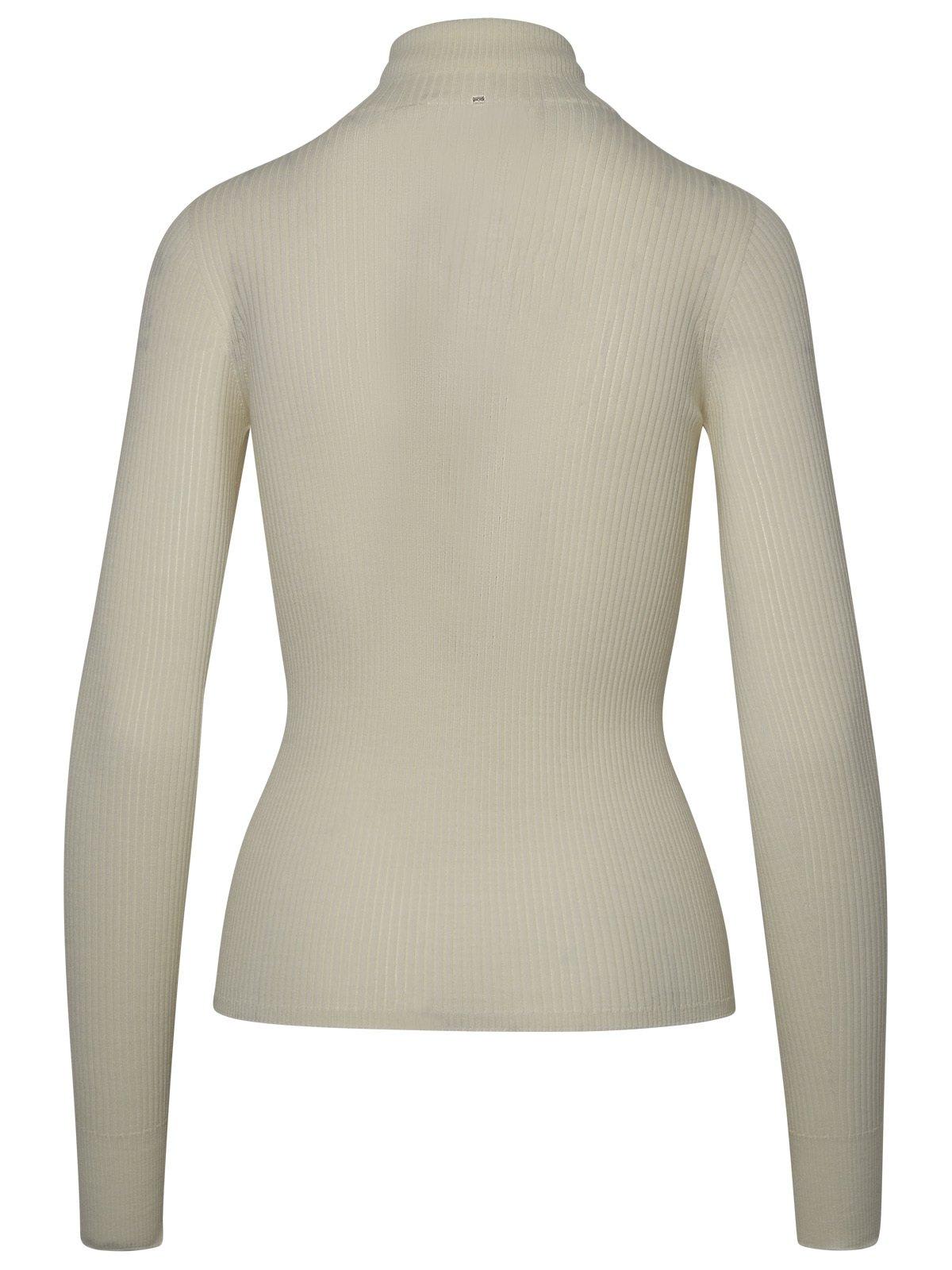 Shop Sportmax Flavia Turtleneck Long-sleeved Jumper In White