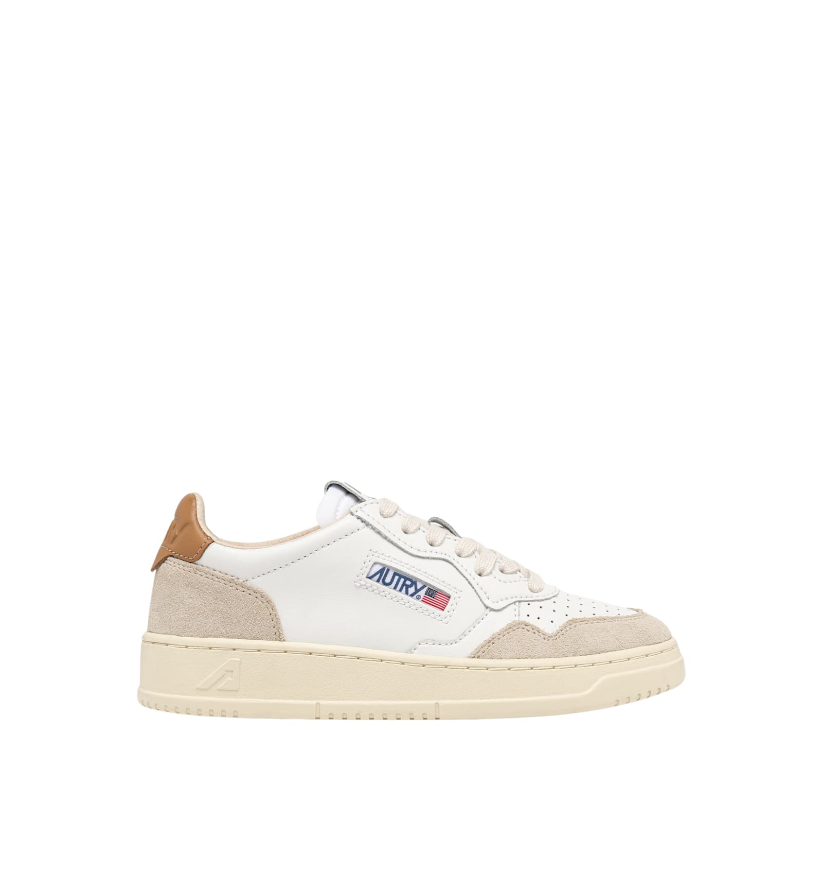Autry Medalist Low Leat Suede Wht Brnsug Sneakers In Multi