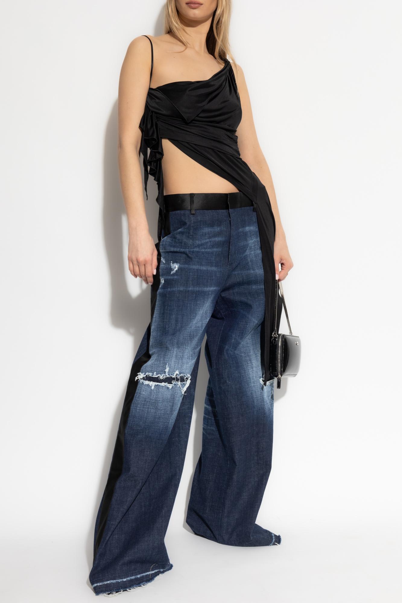 Dsquared2 Asymmetric Top In Black