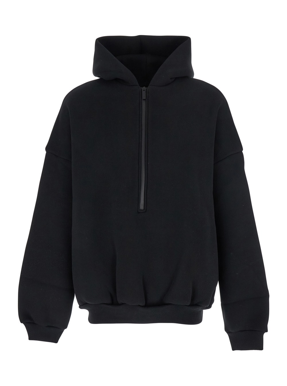 Fear Of God Black Sweatshirt With Hood And Dropped Shoulders In Cotton Blend Man In Black