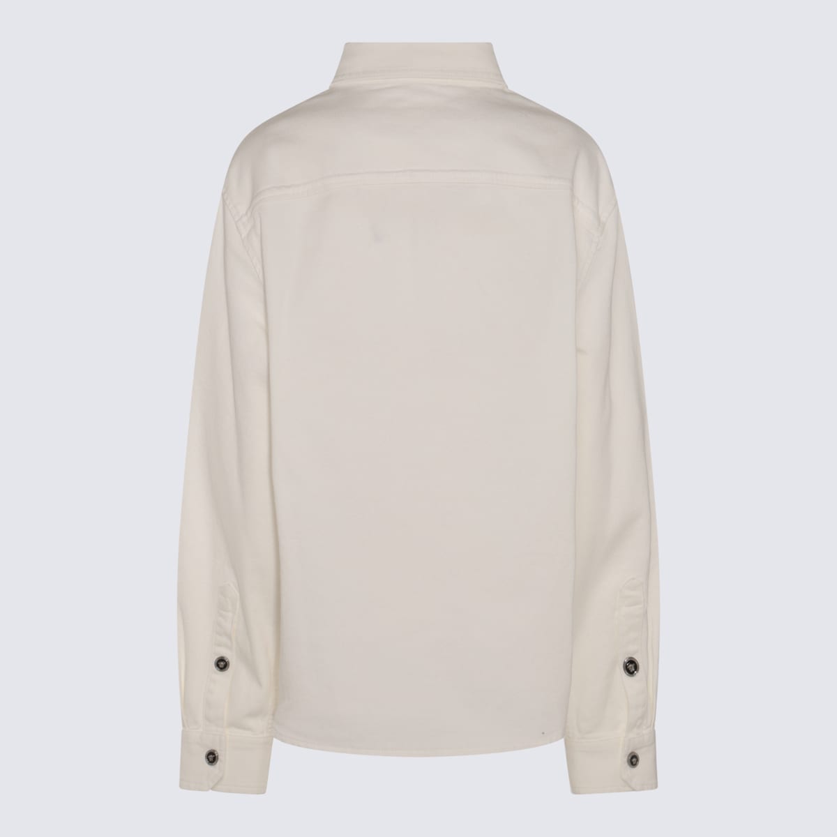 Shop Versace White Cotton Denim Jacket