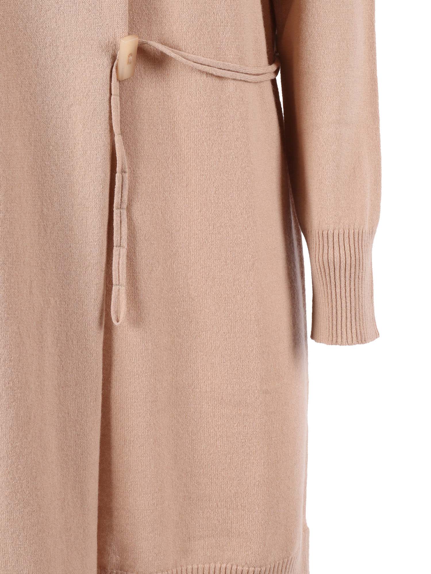Kangra Cashmere Asymmetric Dress With Lace-up In Pink