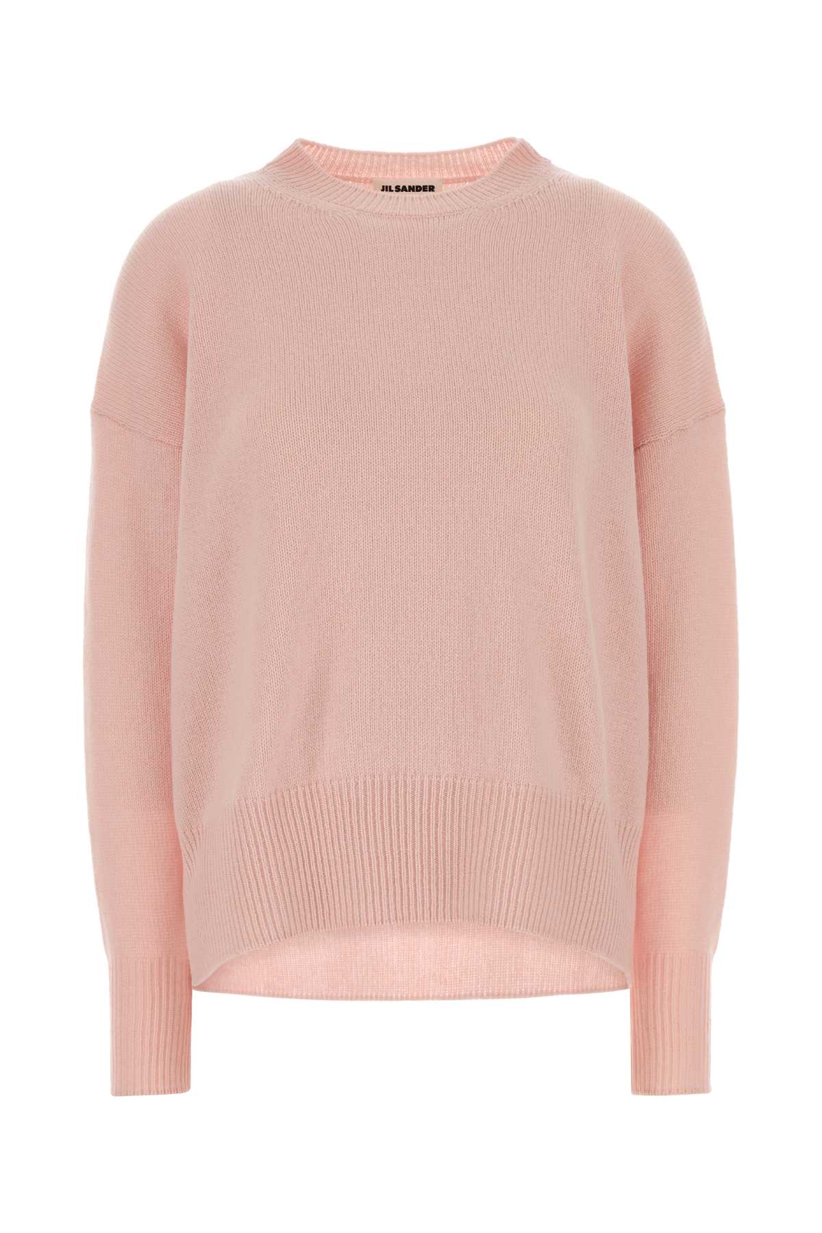 Jil Sander Beige Ribbed Pullover In Cashmere Woman