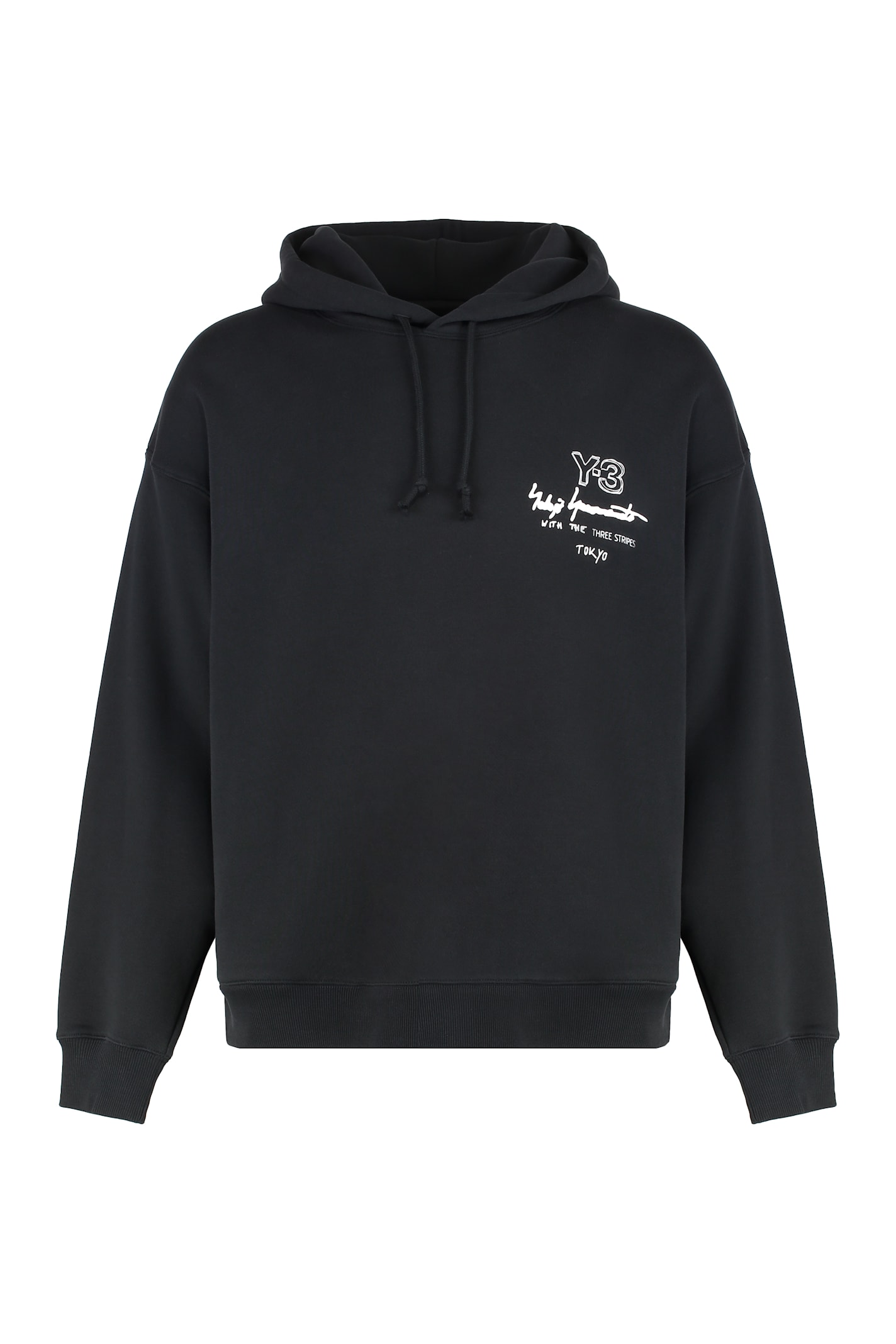 Y-3 Graphic Ft Cotton Hoodie In Black