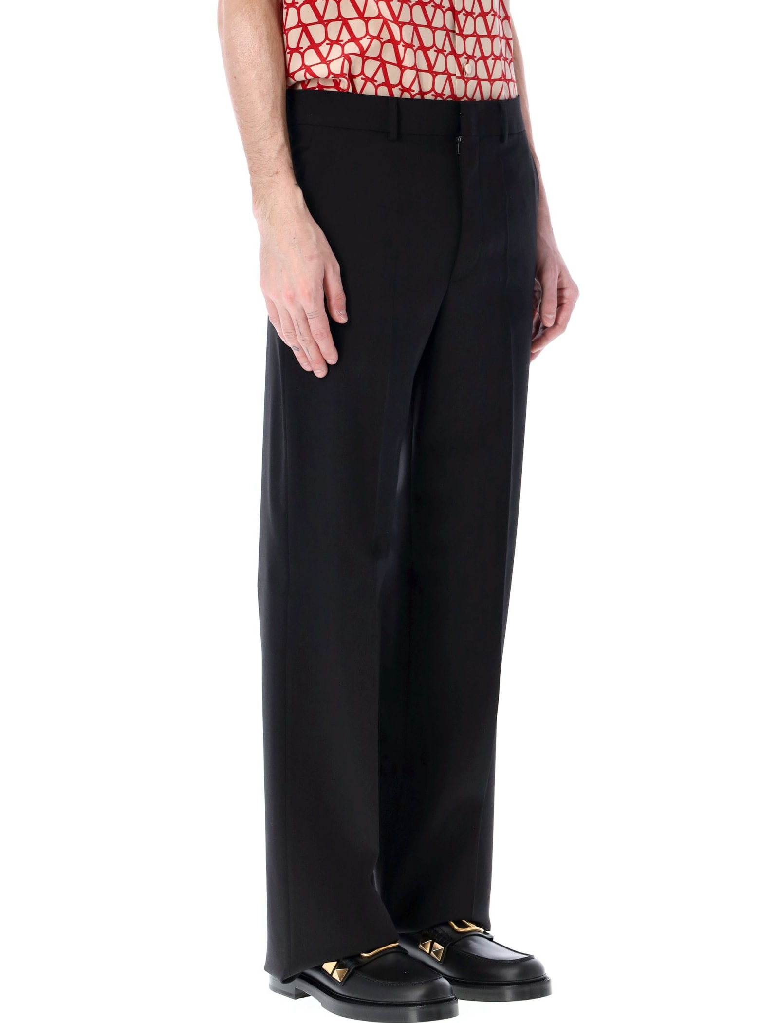 Valentino Drawstring-waist Cotton Track Pants In Black
