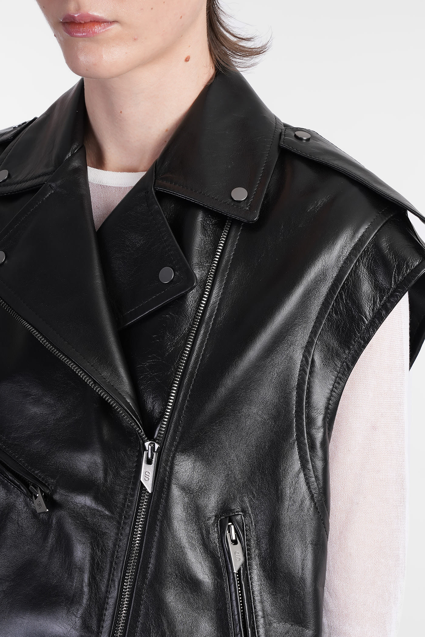 Salvatore Santoro Biker Jacket In Black Leather