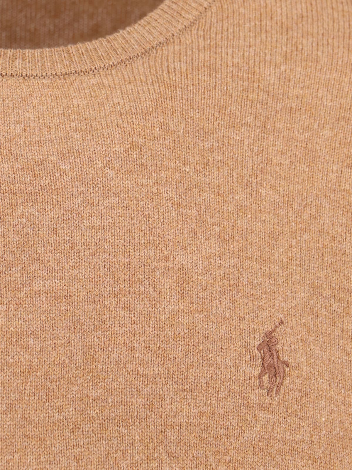 Polo Ralph Lauren Tailored Brown Sweater With Ribbed Cuffs And Sophisticated Logo In Brown