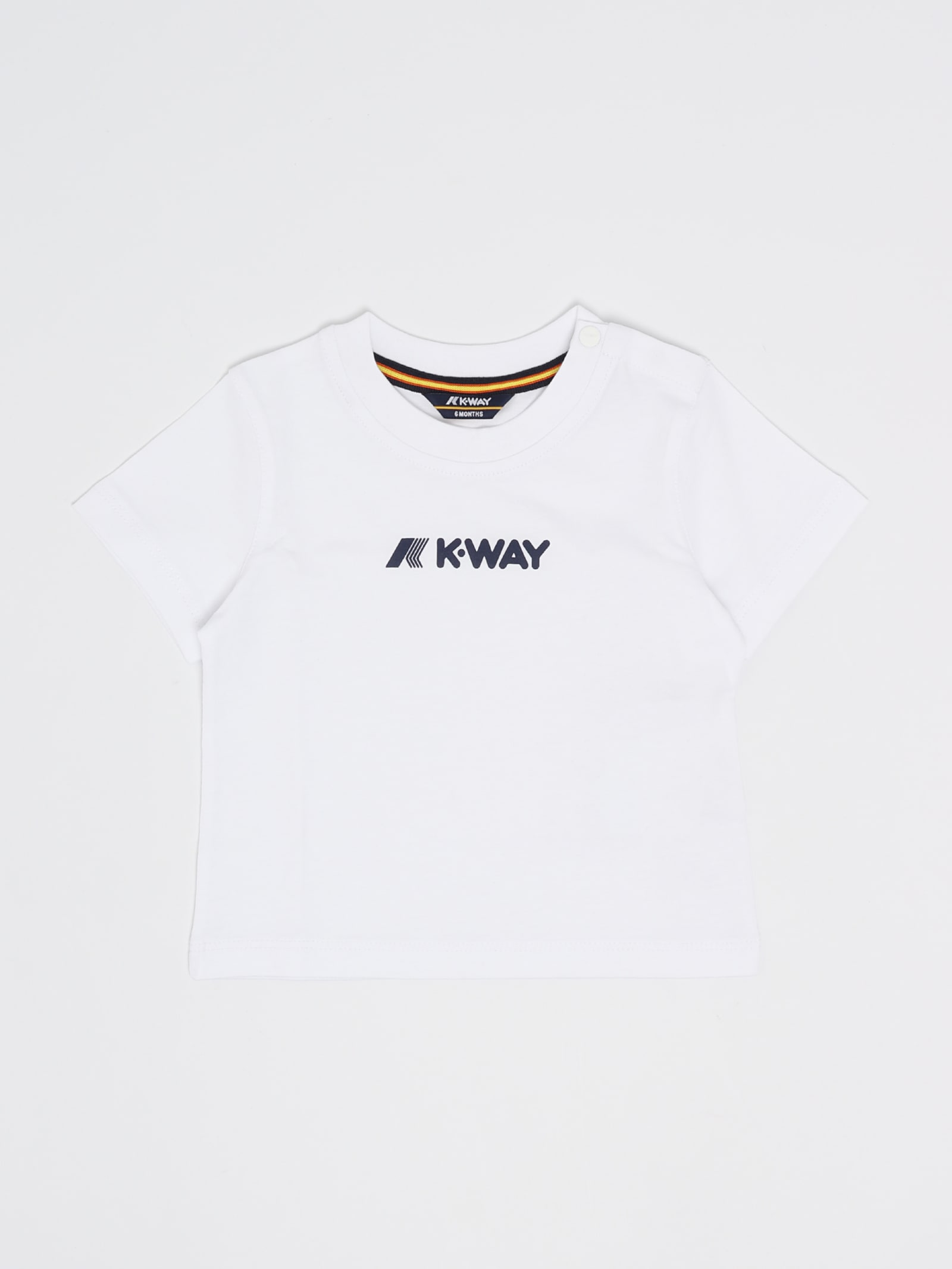 Shop K-way T-shirt Pete Logo T-shirt In Bianco