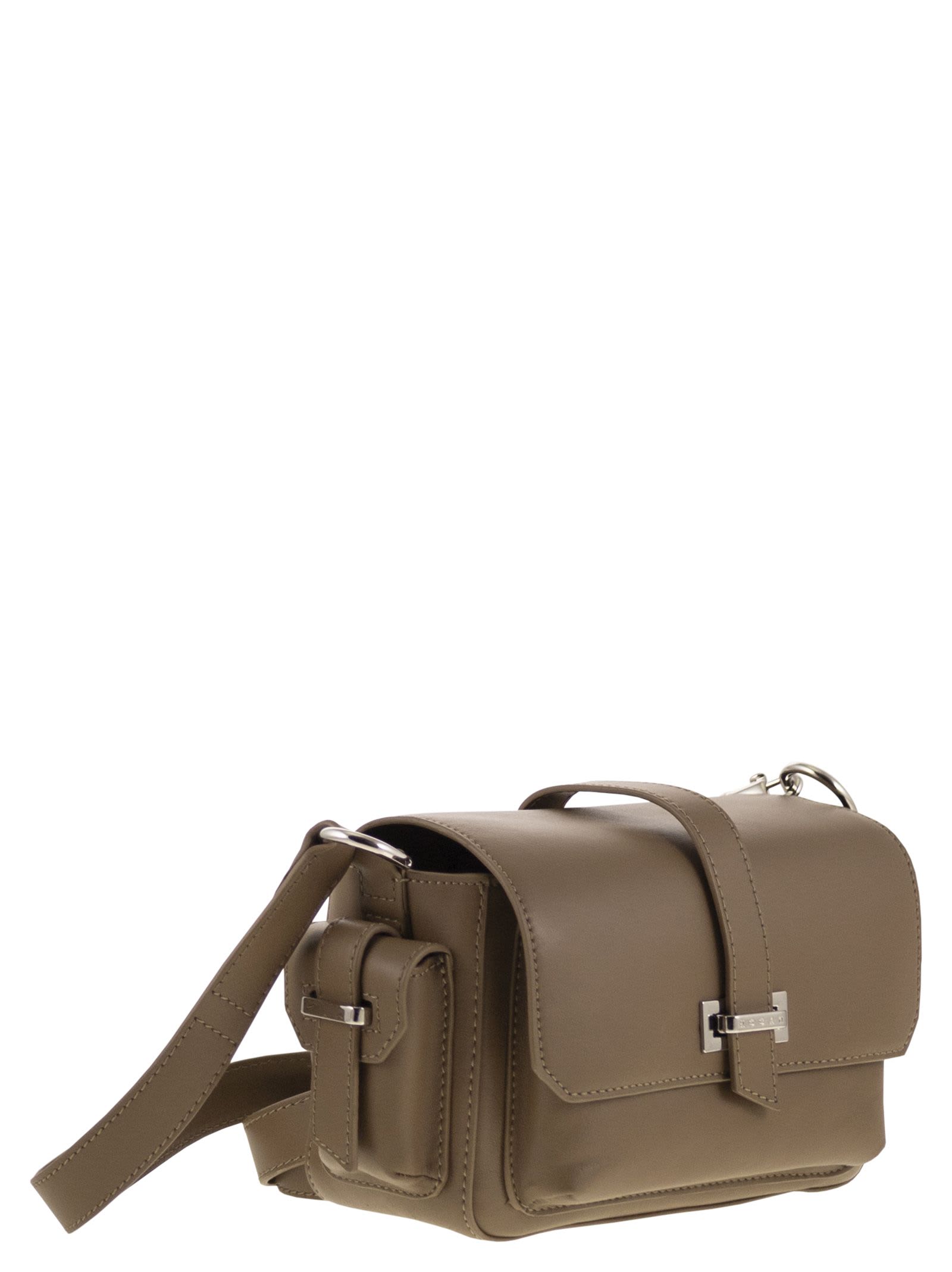 Hogan Small Leather Flap Bag In Sand