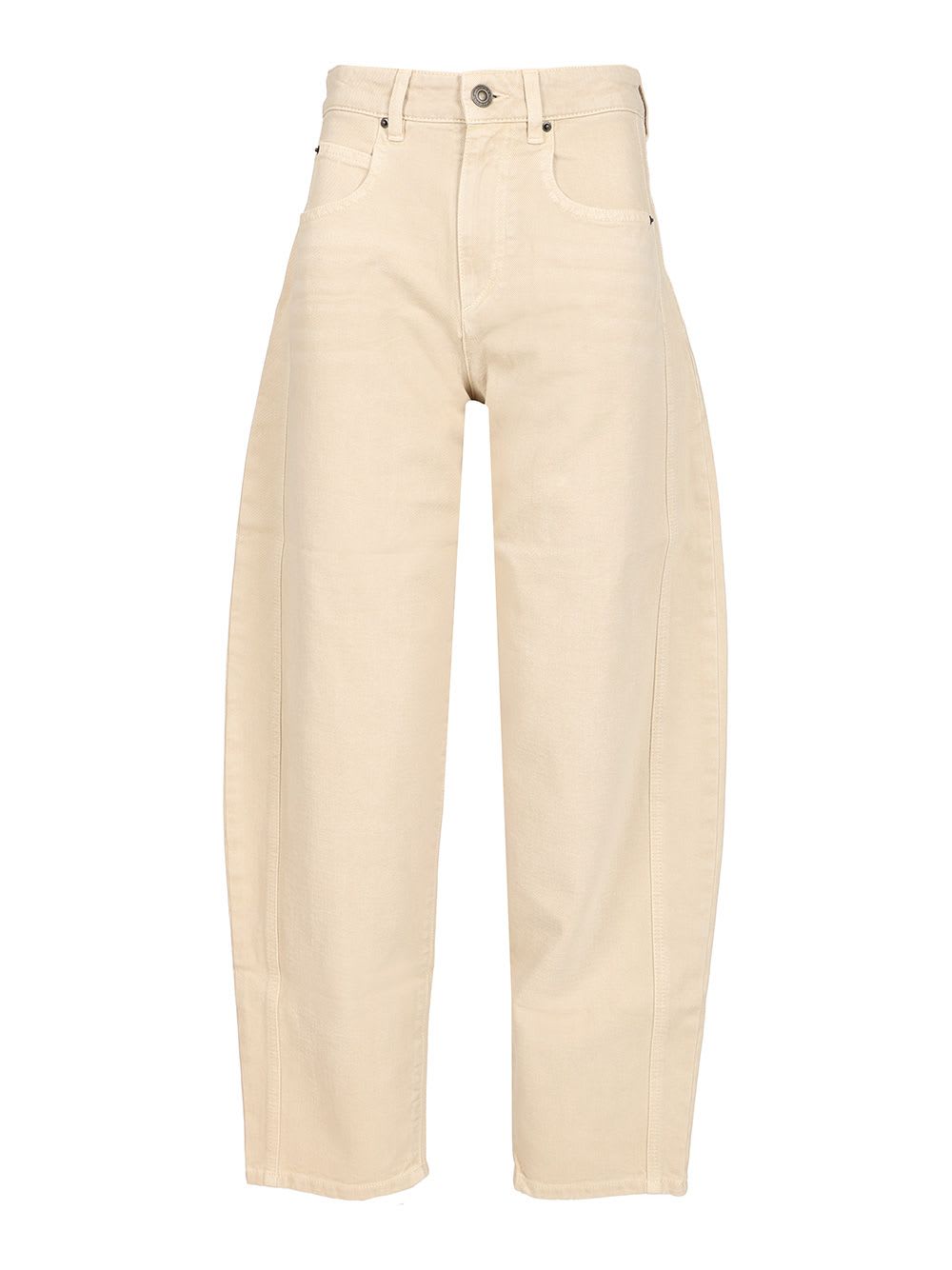Isabel Marant Oriane Straight Leg Hemp Trousers With Five-pocket Styling In Neutral