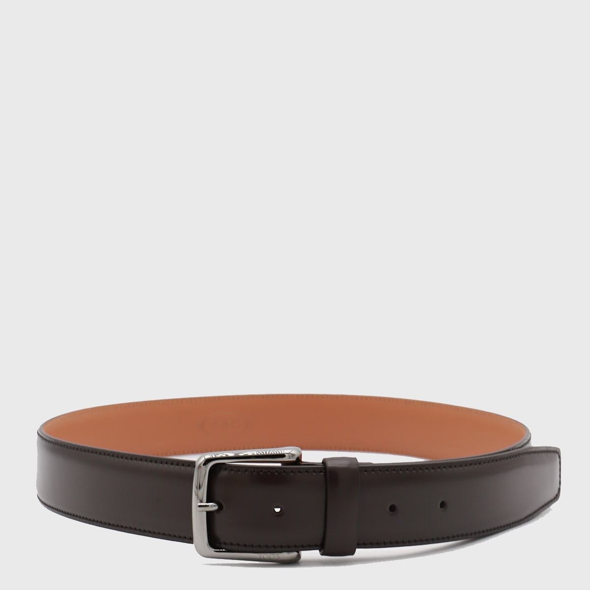 Shop Tod's Brown Leather Belt In Dark Brown