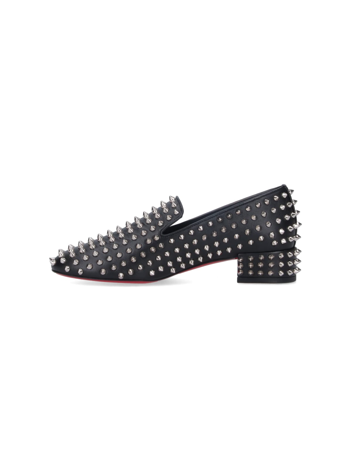 Christian Louboutin Spikeasy Studded Red Sole Slip-on Loafers