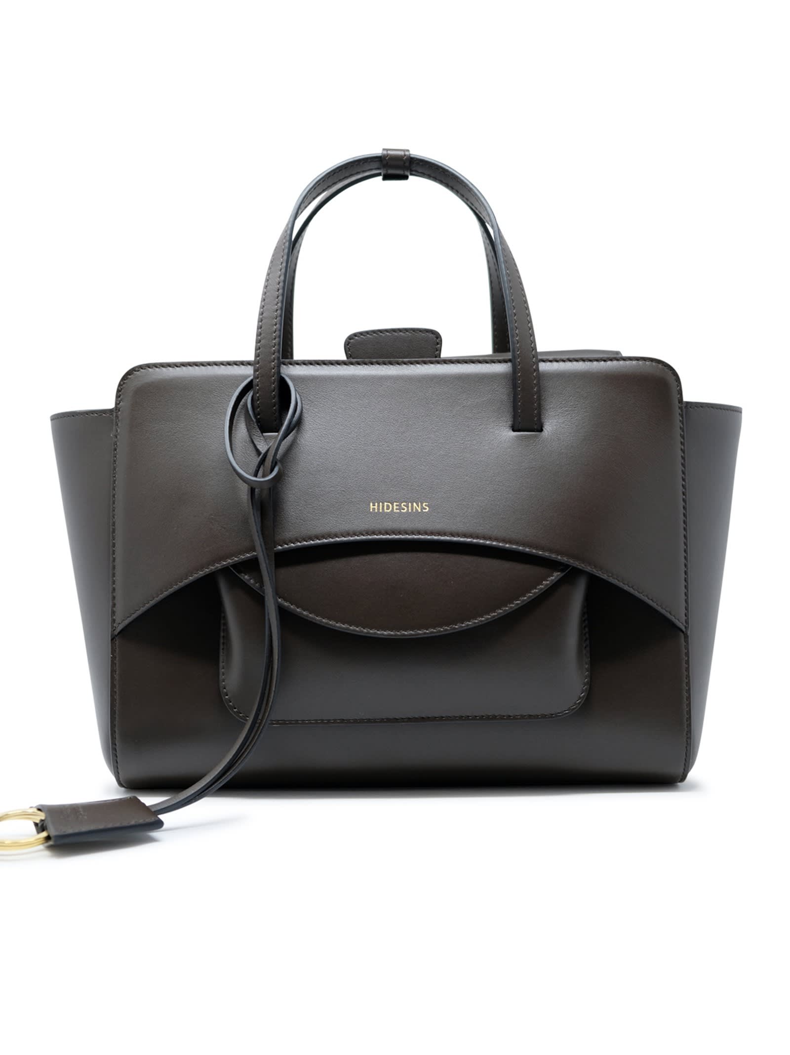 Hidesins Fl12tr39920 Flap M Premiere Brown Leather Handbag In Black