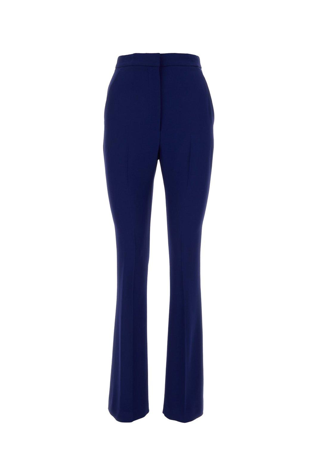 Shop Alexander Mcqueen High-waisted Bootcut Slim Trousers In Electric Navy