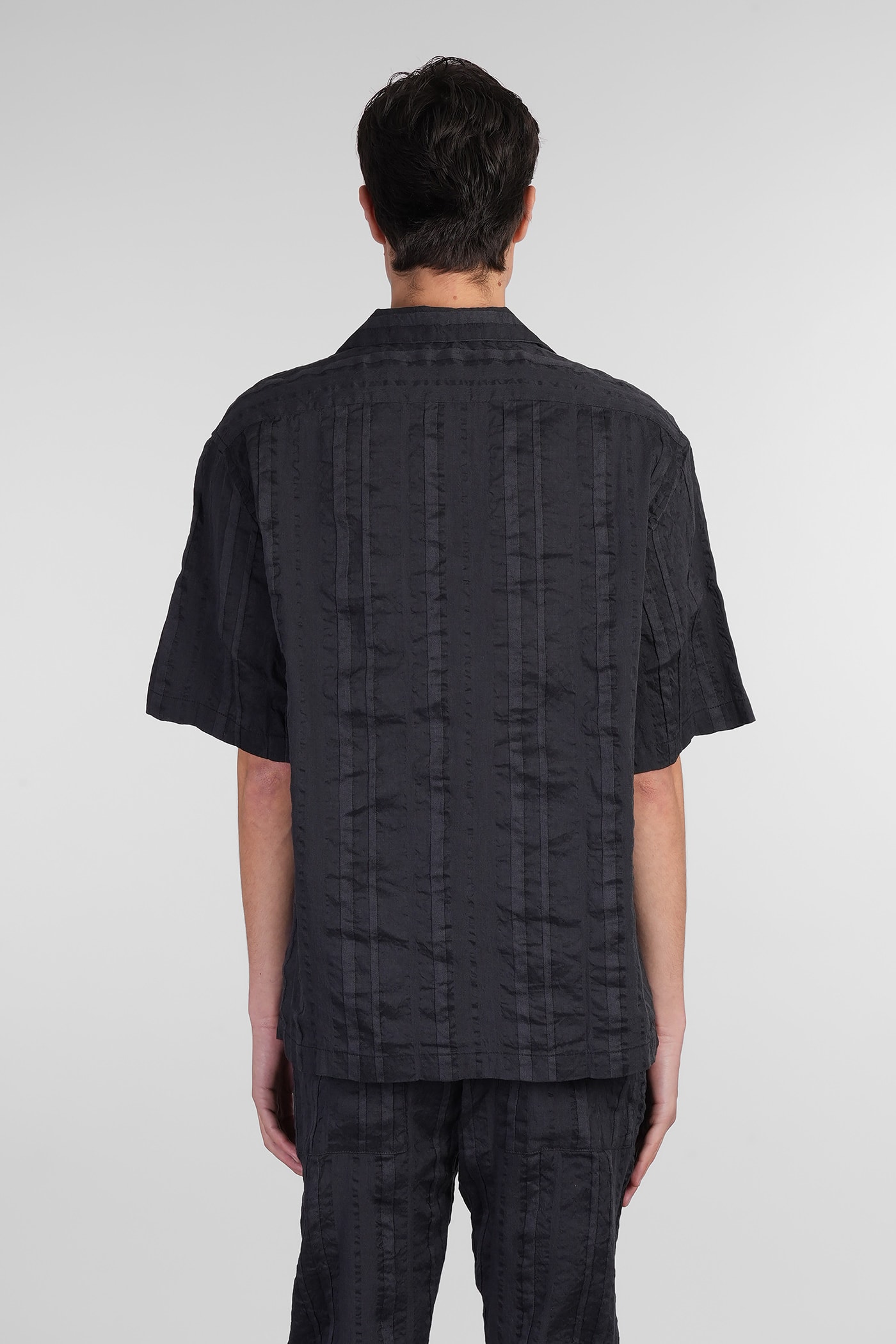 Shop Barena Venezia Solana Shirt In Black Linen