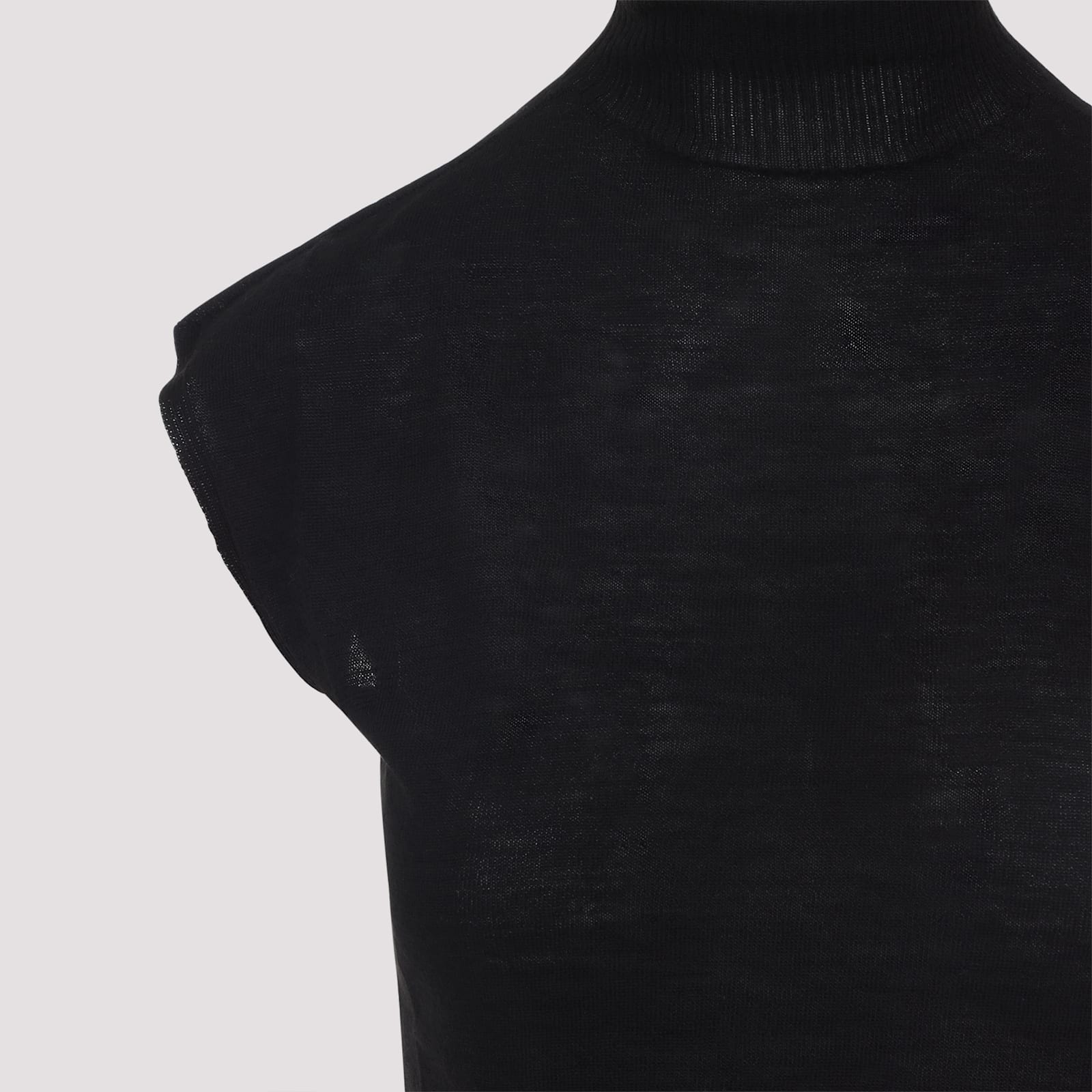 Rick Owens Short Sleeves Turtle Neck Top In Black