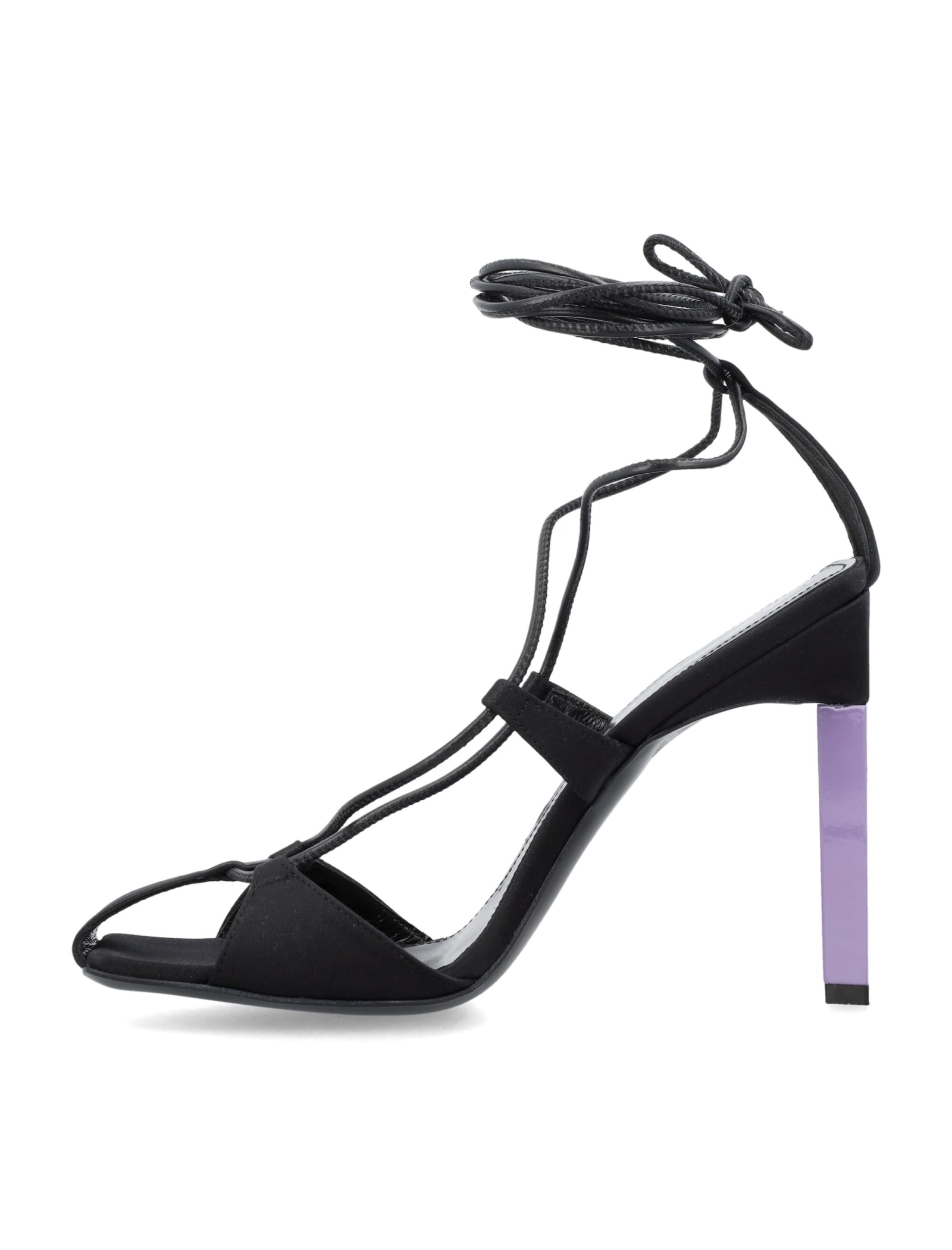 Shop Attico Adele Lace-up Sandal 105 In Black Mauve
