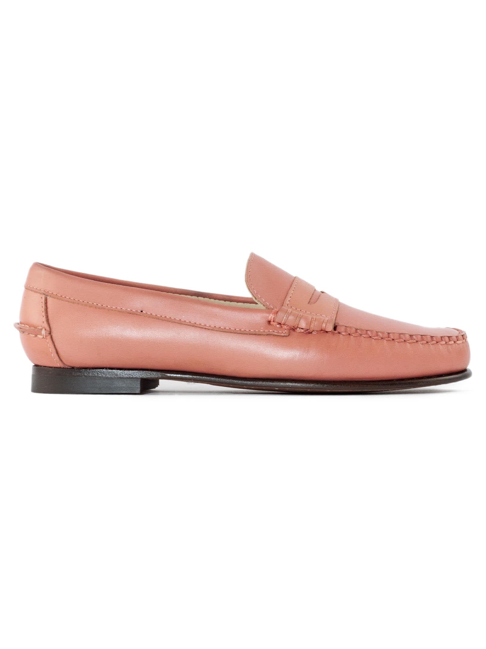 Shop Sebago Pink Smooth Grain Leather Loafer