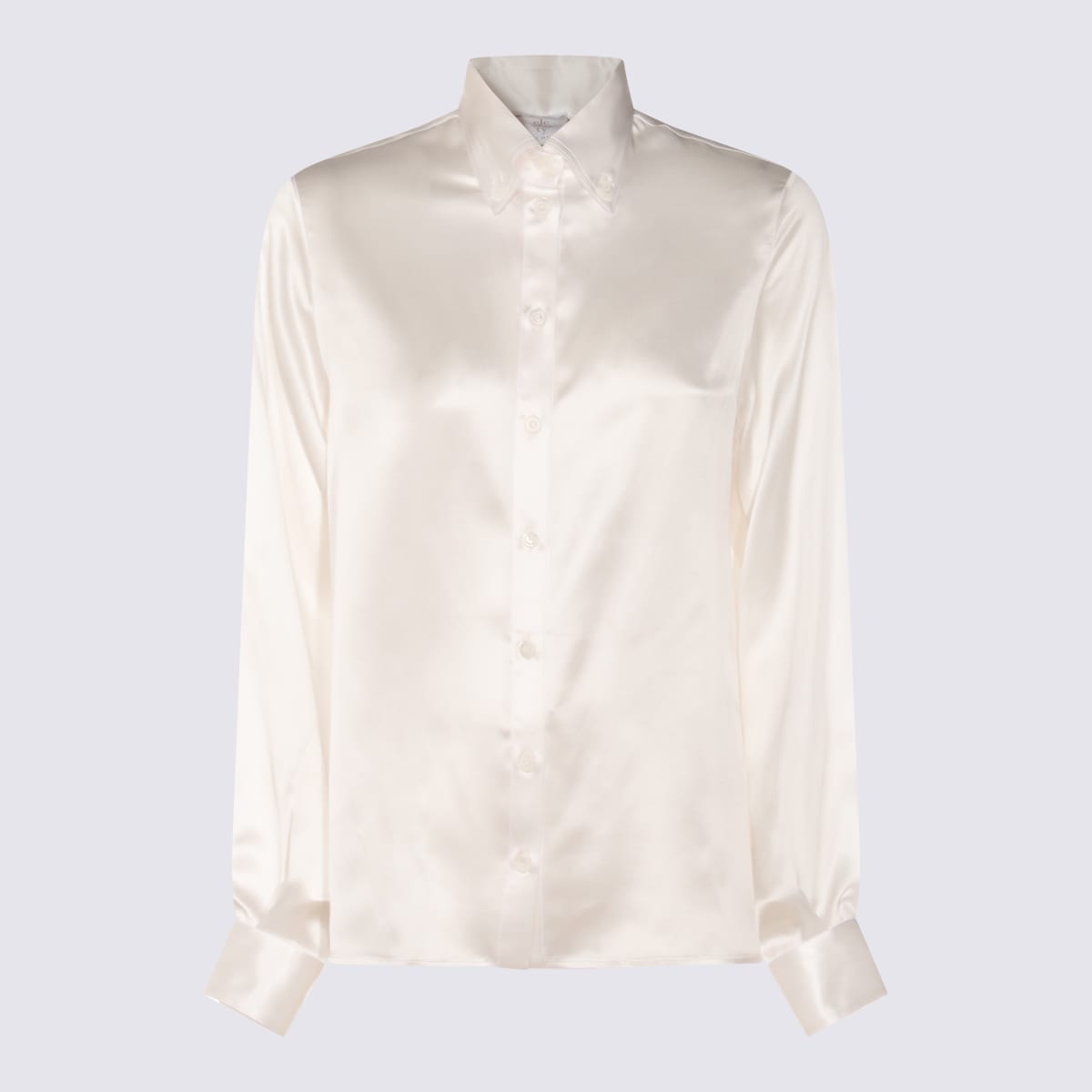 Shop Eleventy White Silk Shirt