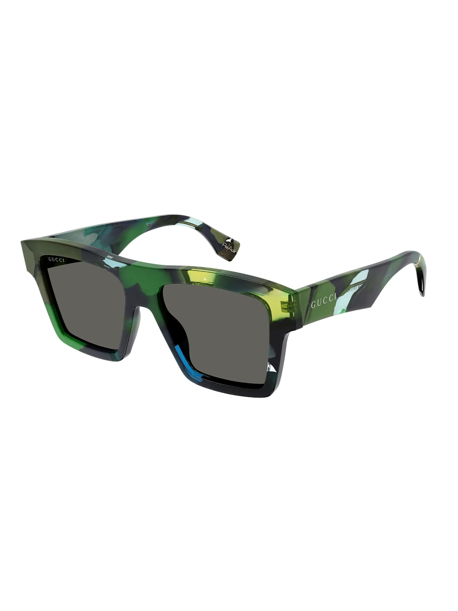 Shop Gucci Gg1623s Sunglasses In Green Green Grey