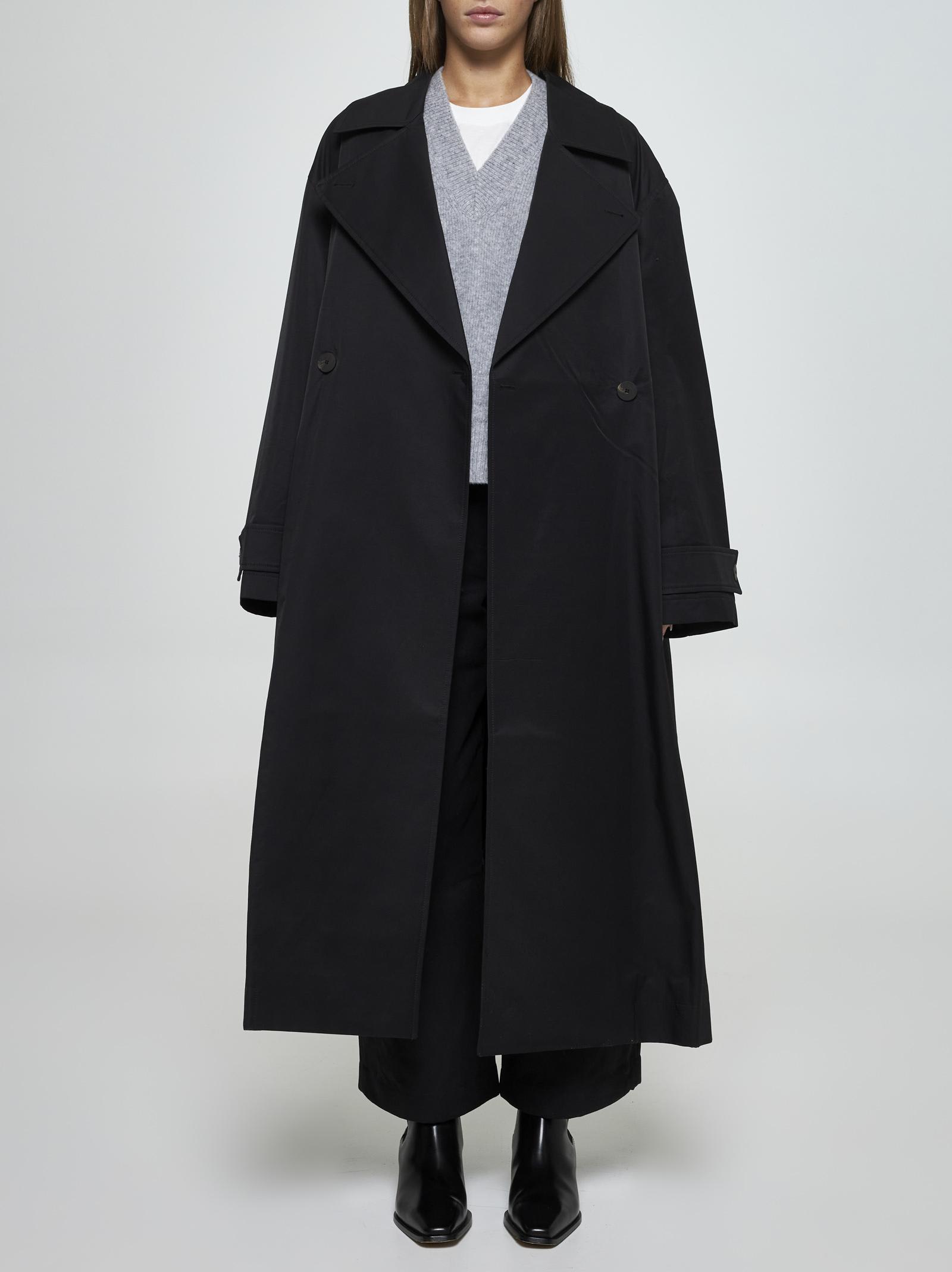 Studio Nicholson Mawer Cotton-blend Double-breasted Trench Coat In Black