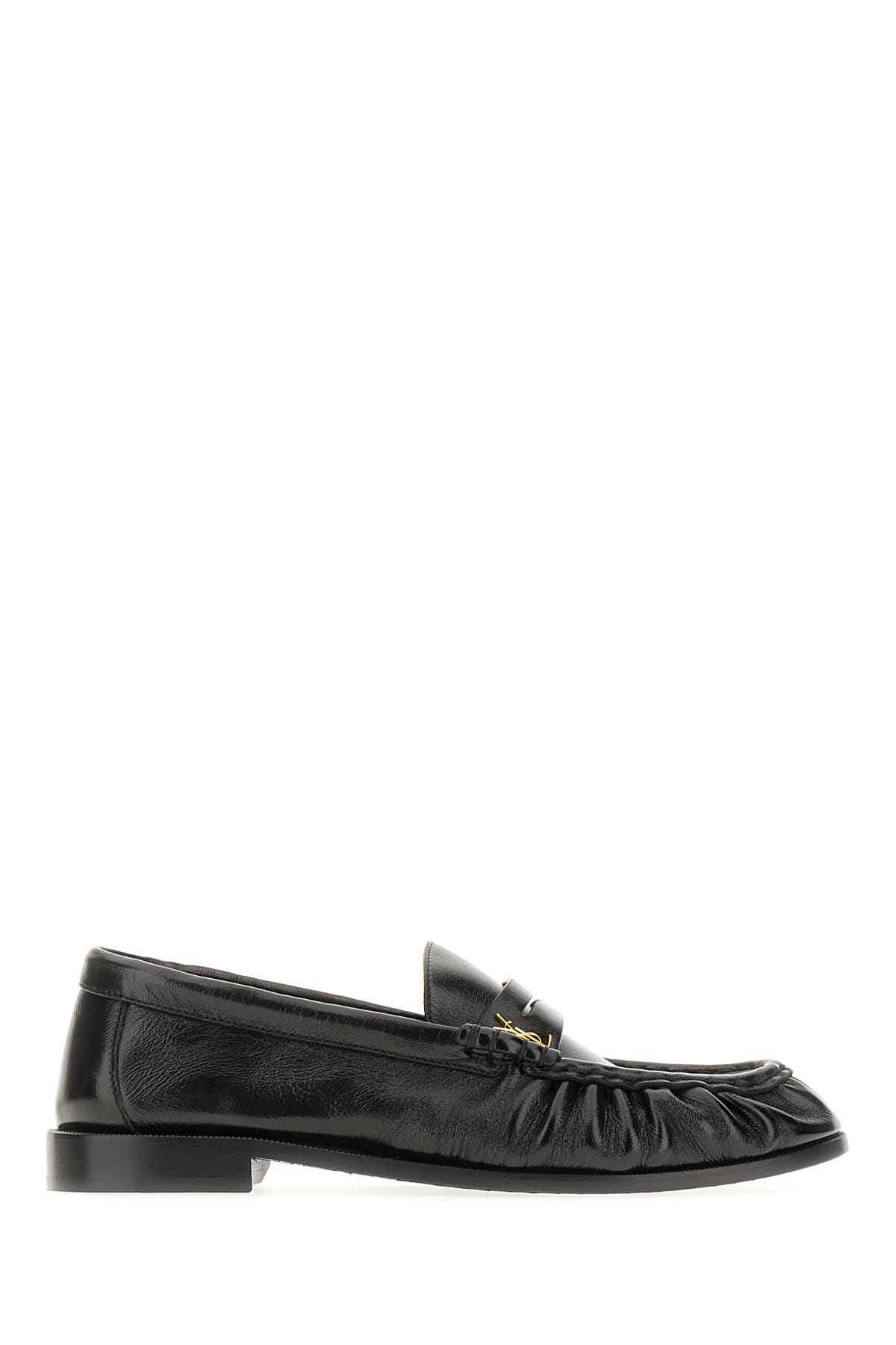 Shop Saint Laurent Black Nappa Leather Loafers In Nero