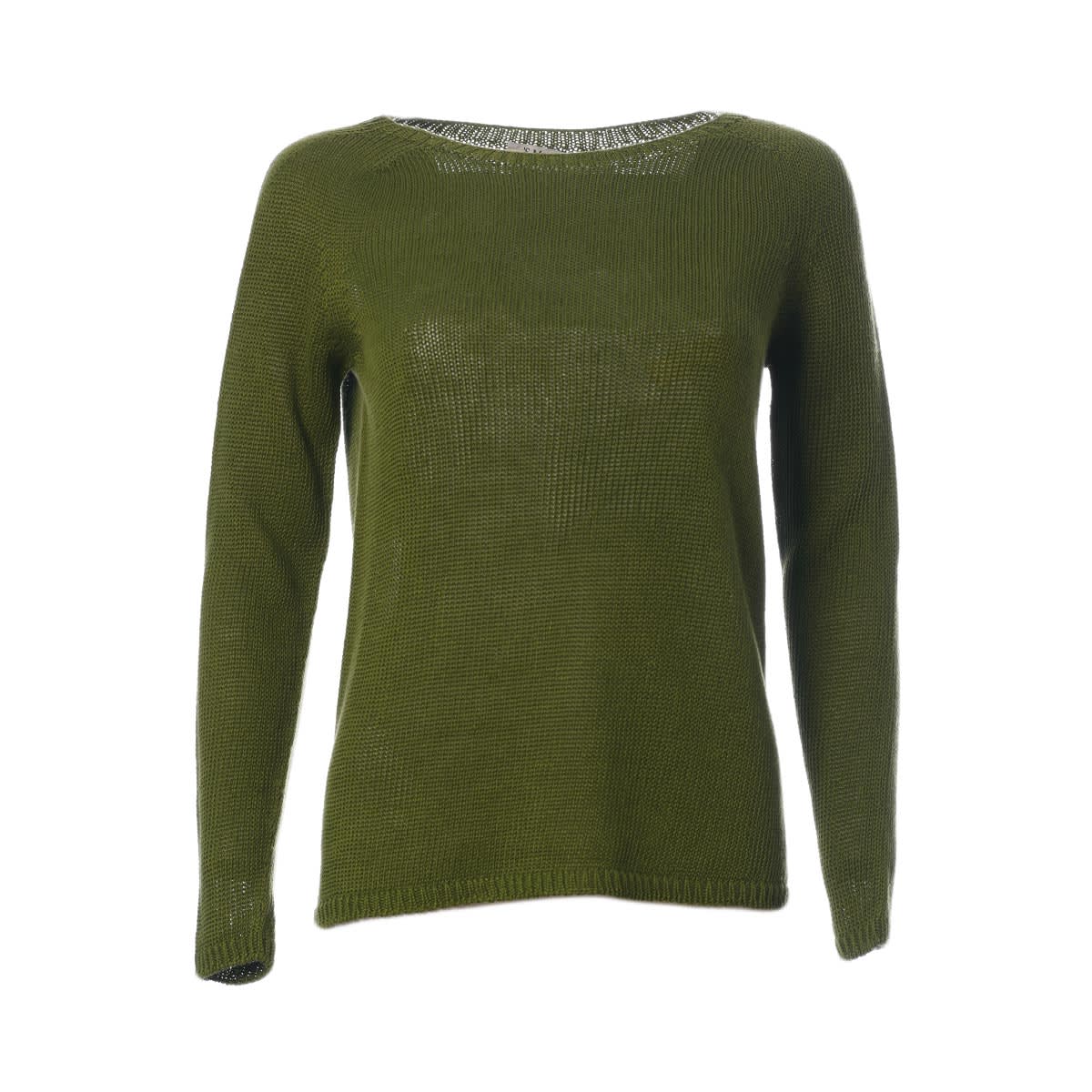 Max Mara Ribbed Knit Sweater In Green