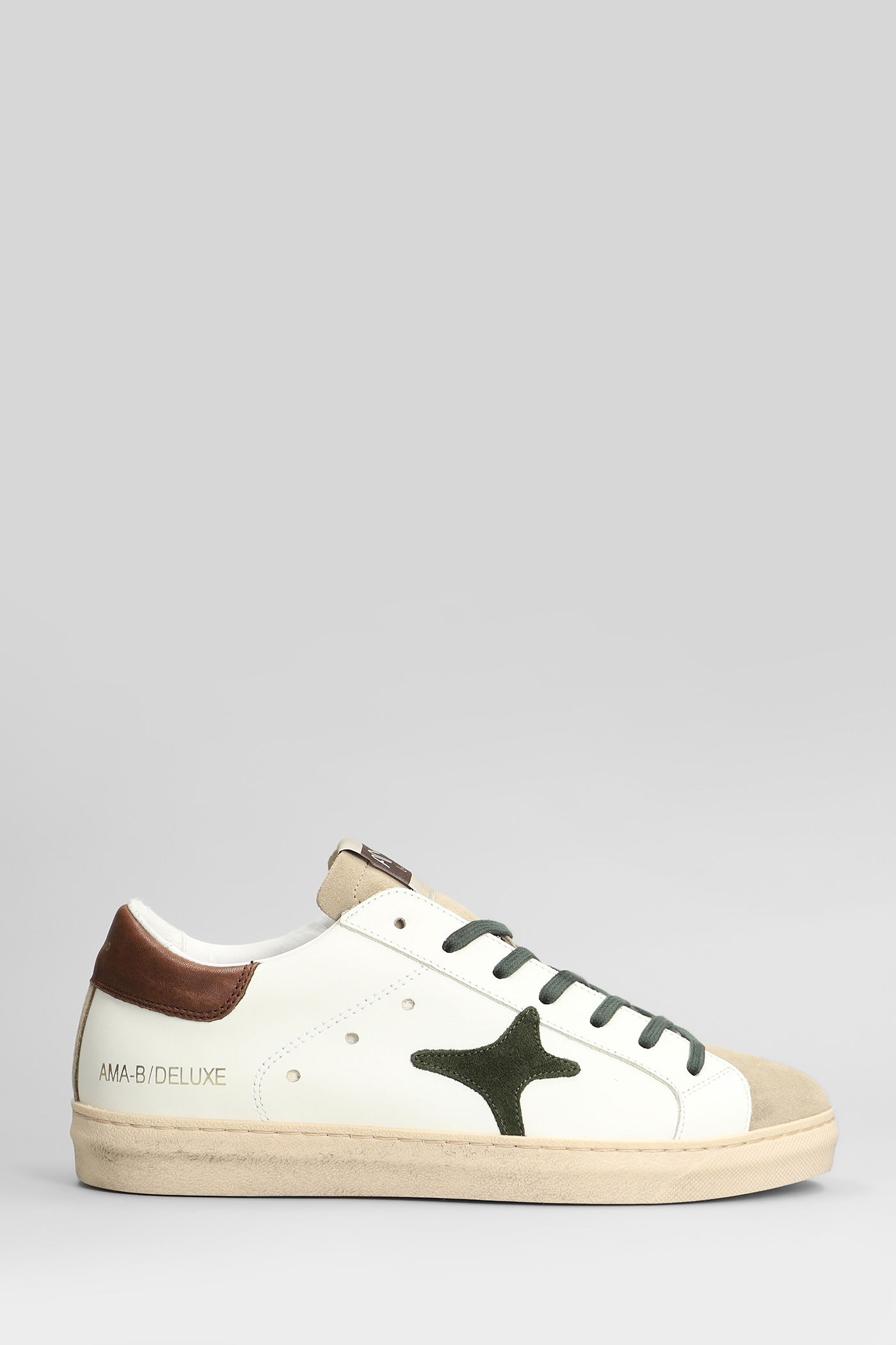 Ama Brand Sneakers In White Suede And Leather