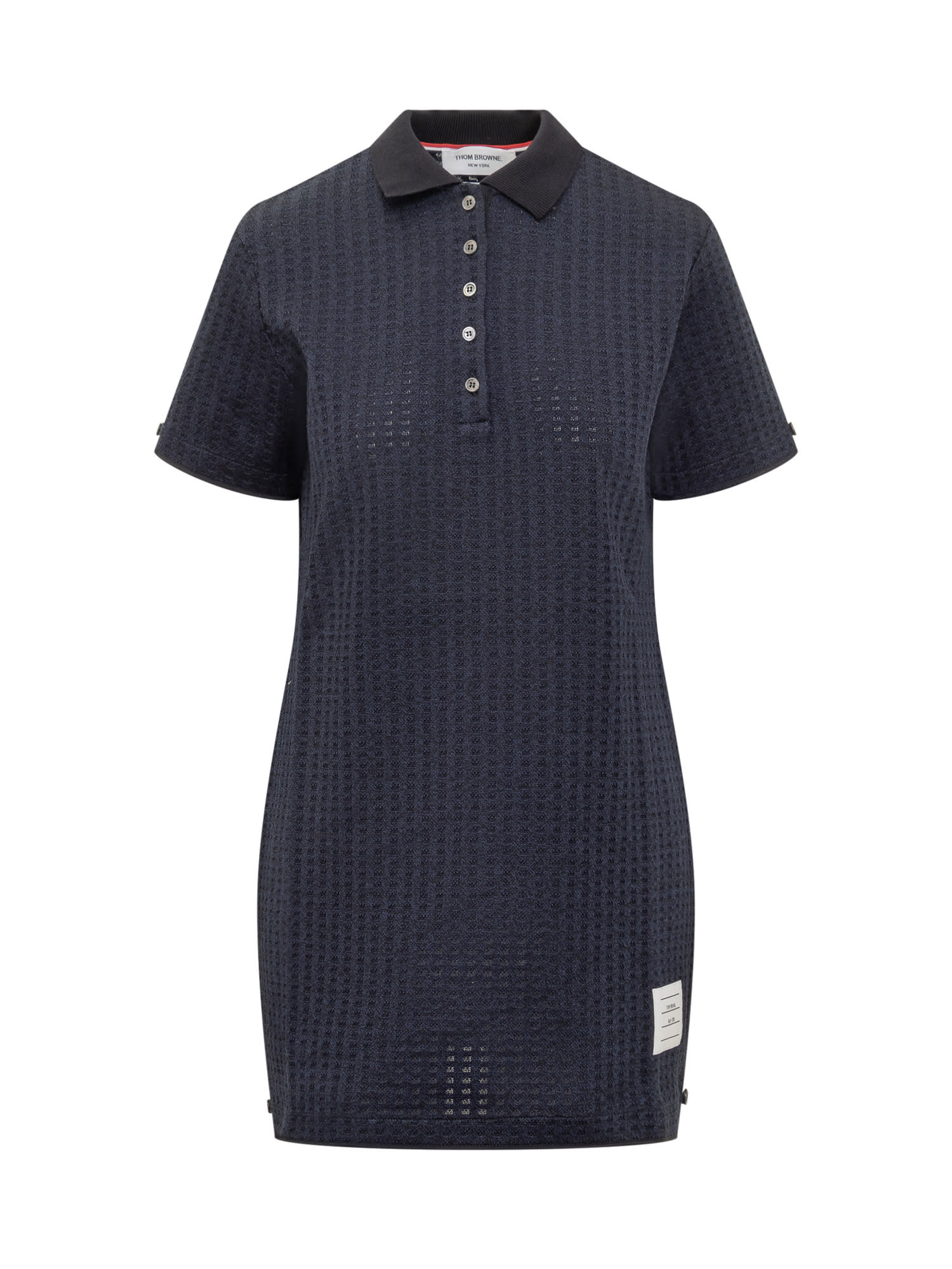 Shop Thom Browne Polo Style Dress In Navy