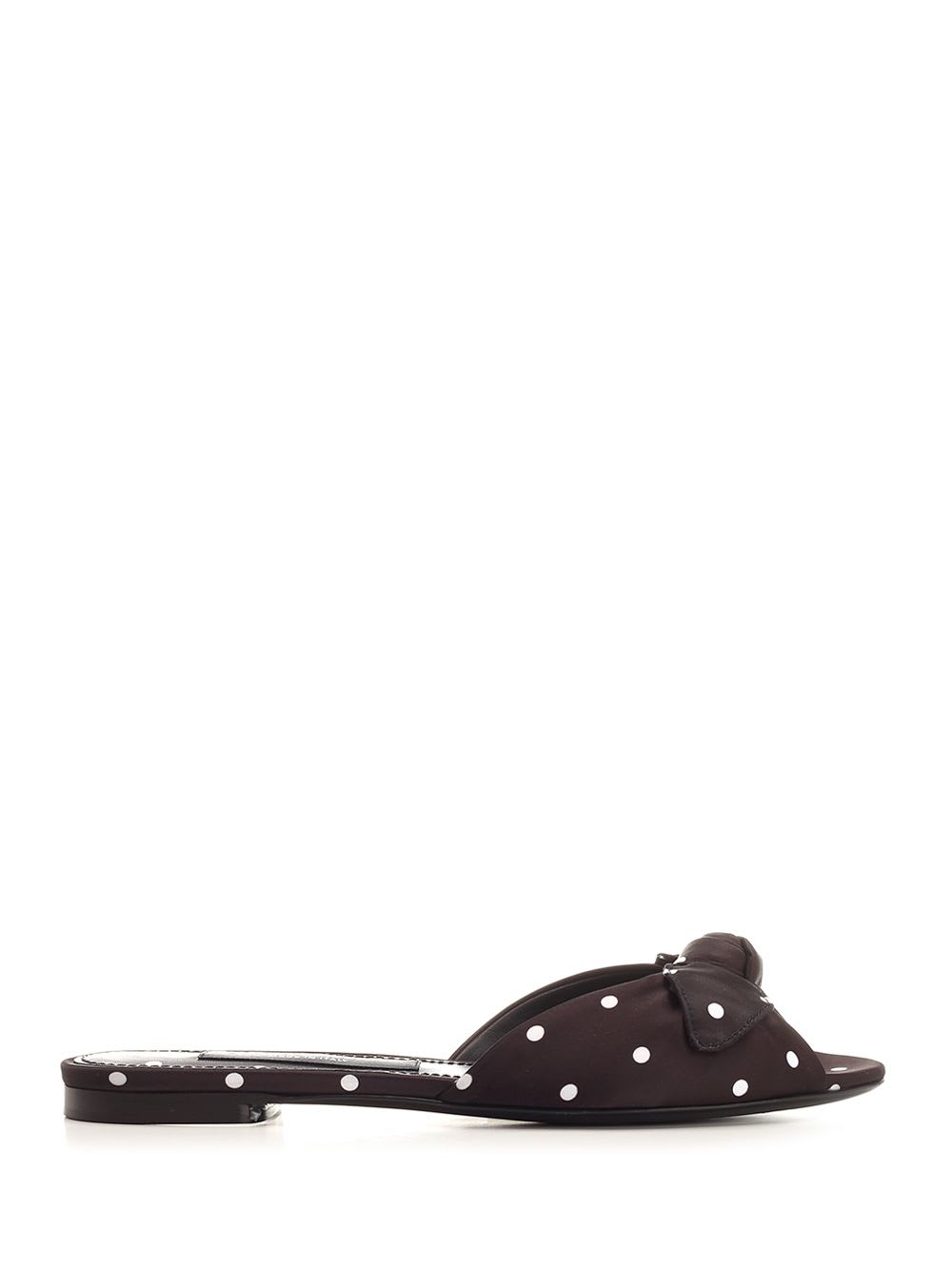 Pois Print Silk Flat Sandal