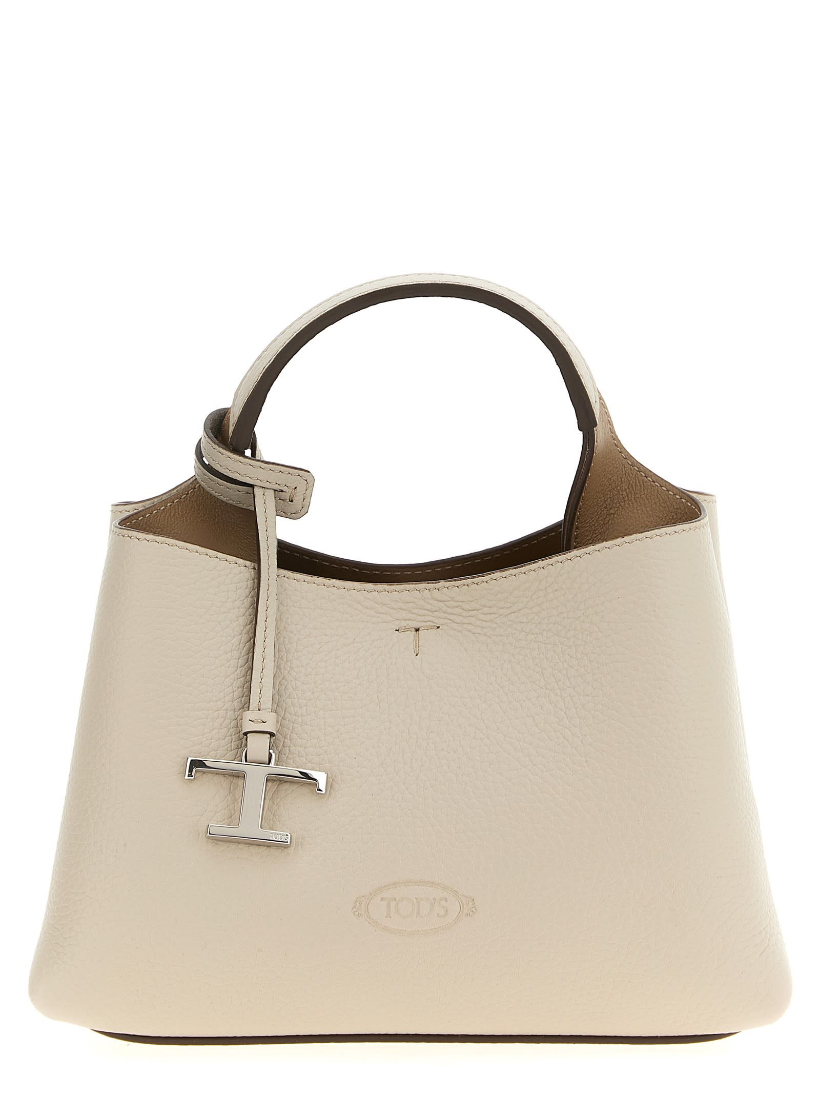 Tod's Micro Leather Handbag In Gray
