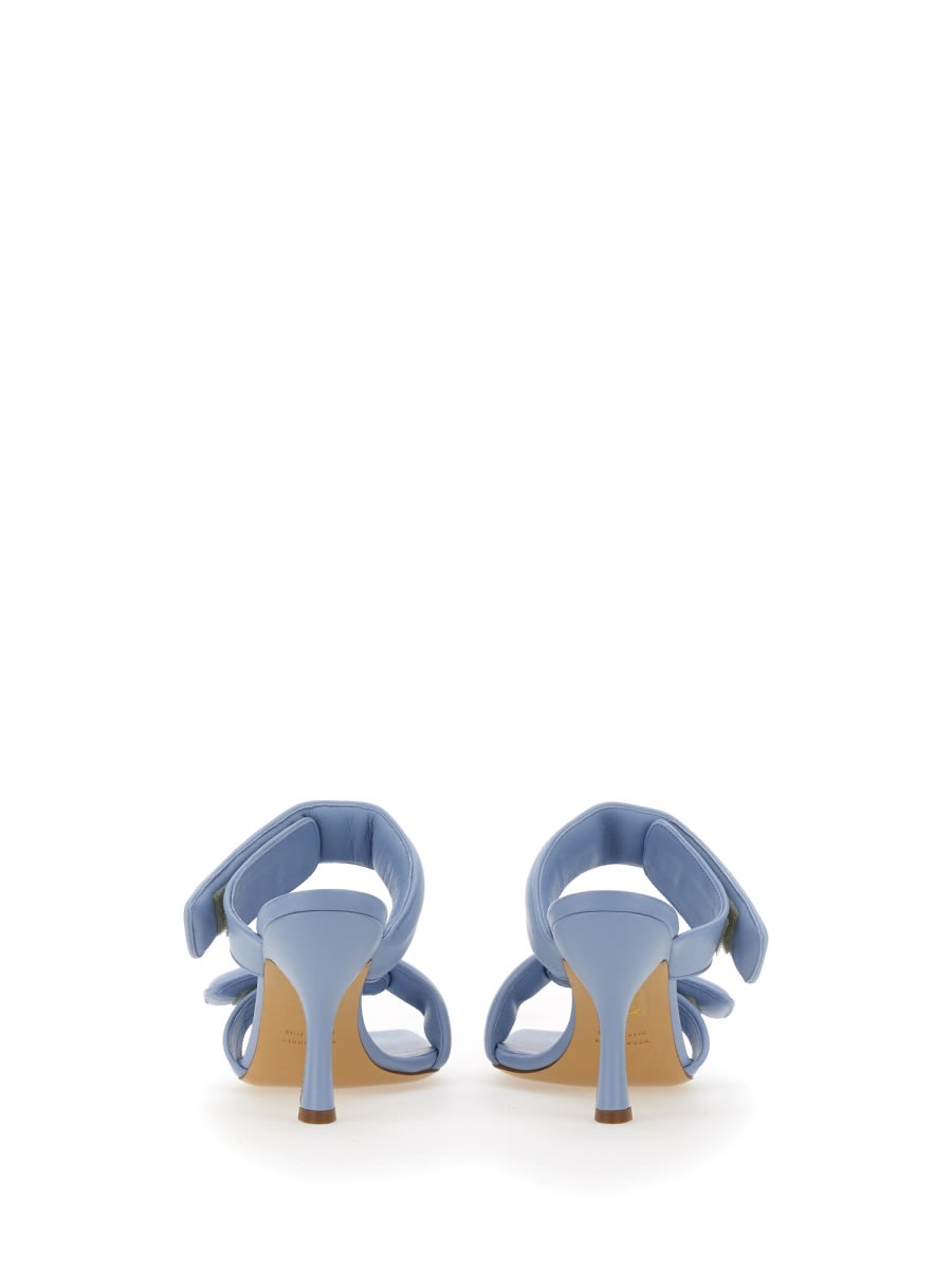Gia Borghini Perni 03 Leather Sandals In Azure