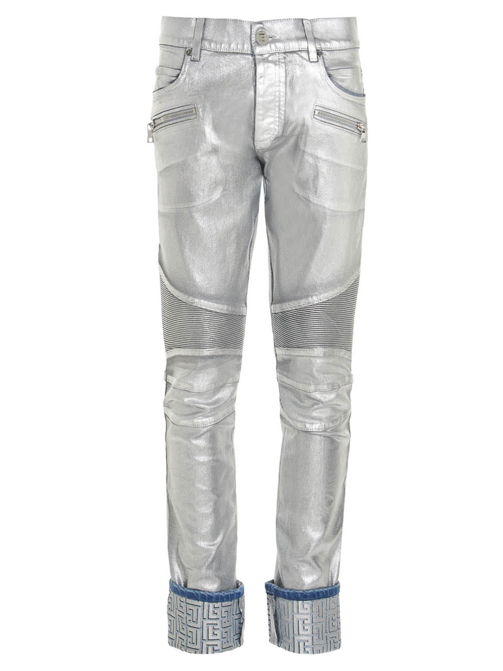 Balmain Silver Coated Jeans