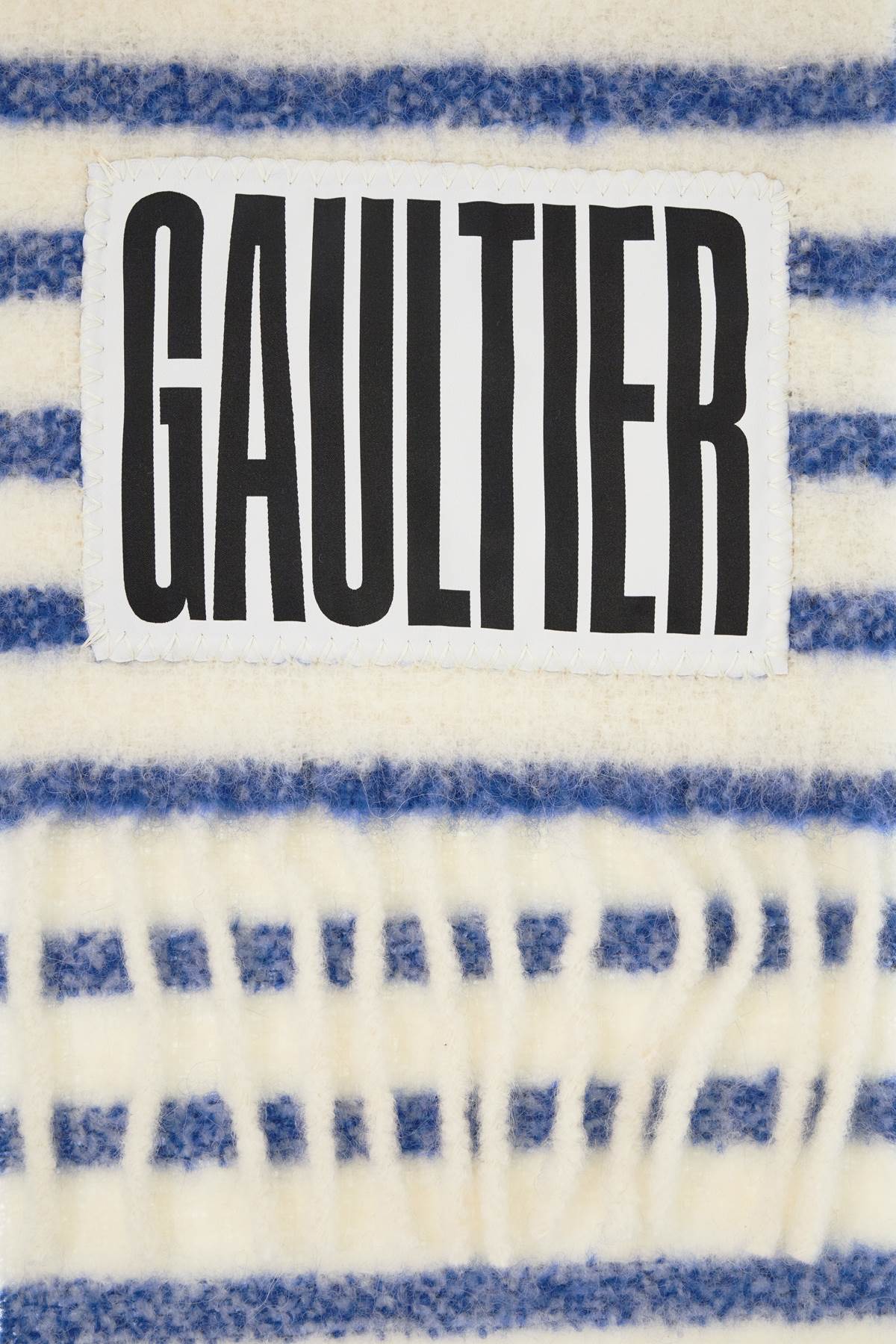 Shop Jean Paul Gaultier Striped Alpaca Blend Mariniã¨re Scar In White/blue (white)