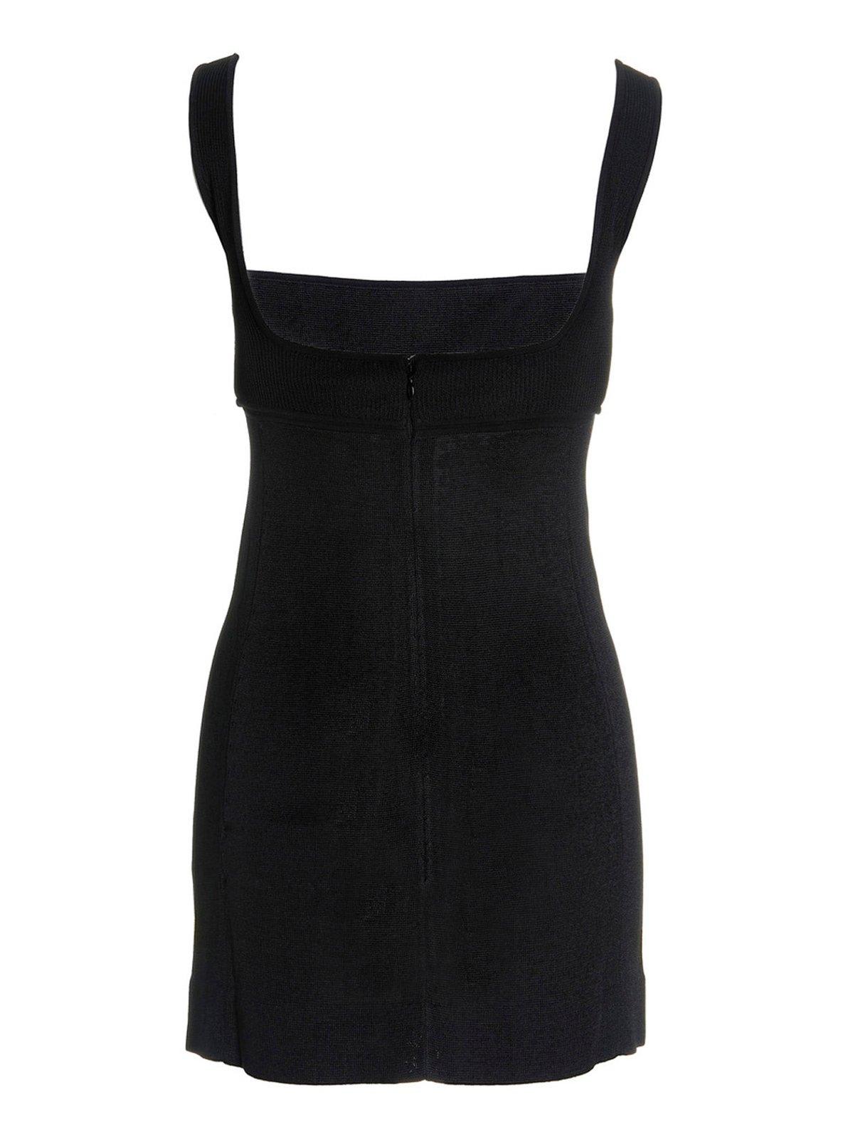 Shop Saint Laurent Cut-out Mini Dress In Black