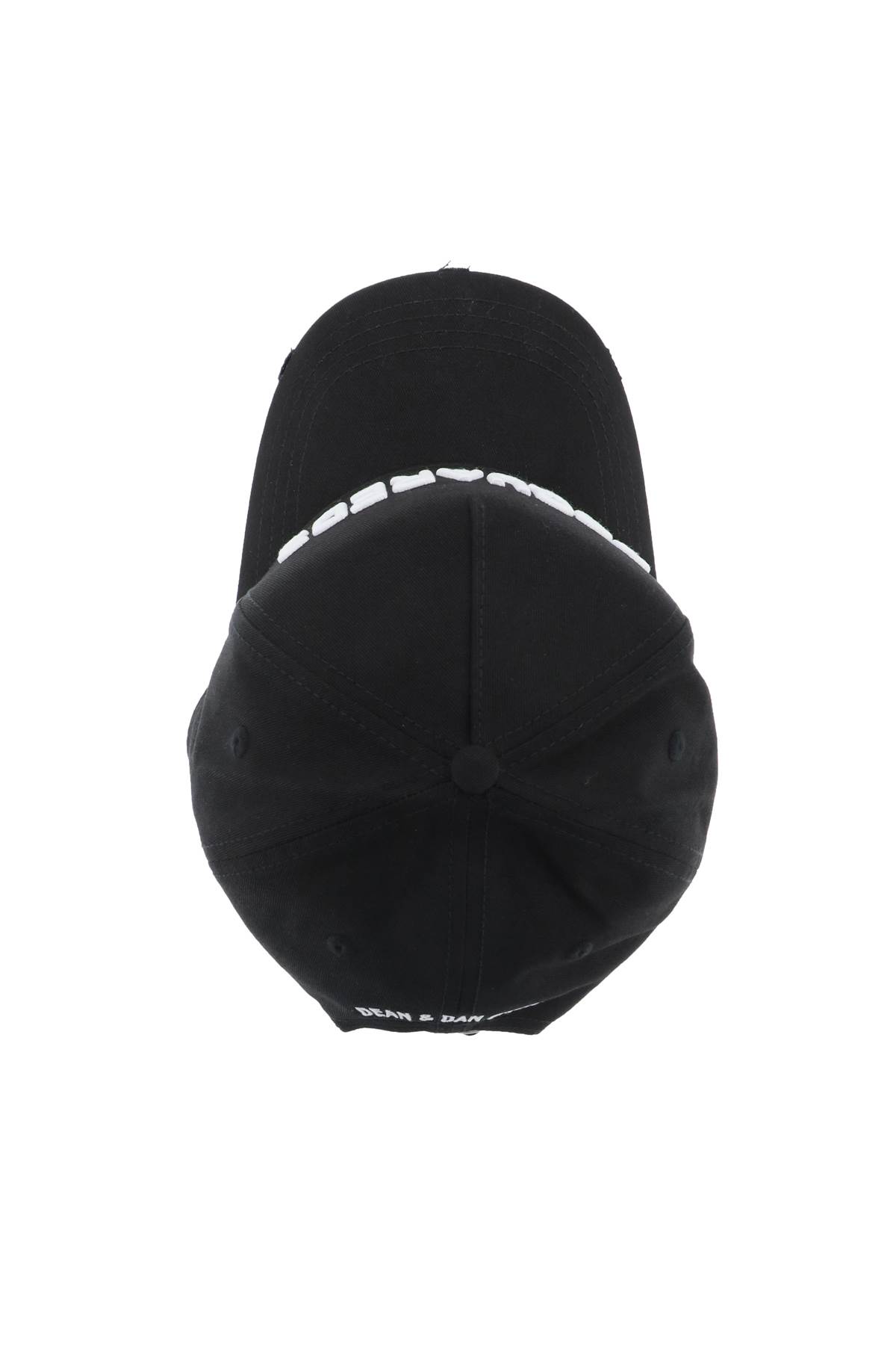 Dsquared2 Black Fabric-covered Cap With Adjustable Strap And Embroidered Logo In M063