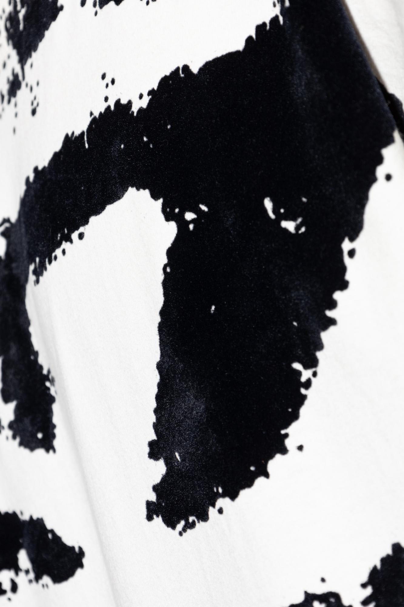 Diesel T-shirt With Distressed Flocked Logo In White