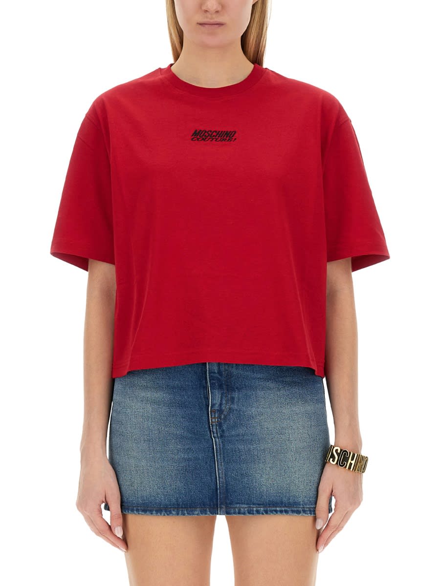 Shop Moschino T-shirt With Logo In Red