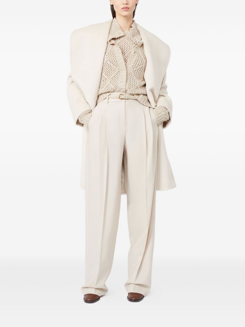 Max Mara Studio Entrata Trouser Beige In Neutral