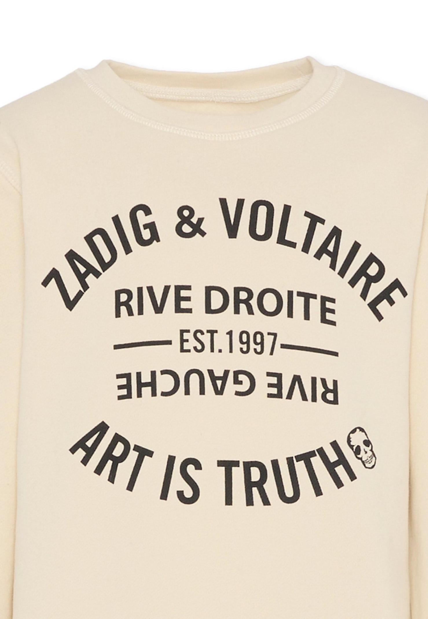 Zadig & Voltaire Beige Sweatshirt For Kids With Logo In Nude
