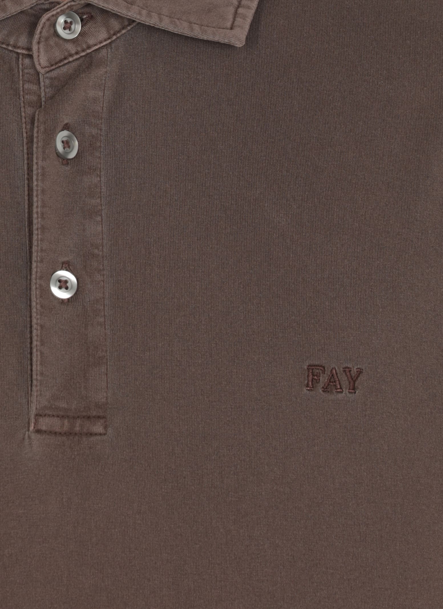 Fay Jersey Polo In Frosted Brown In Brown