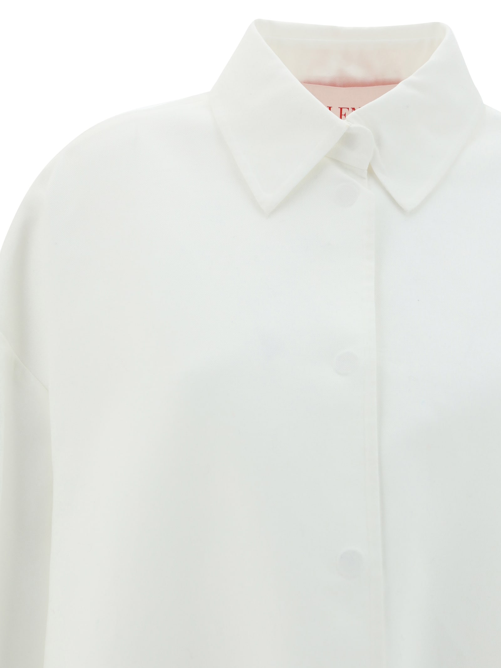 Shop Valentino White Cotton Blend Oversize Shirt In Bianco