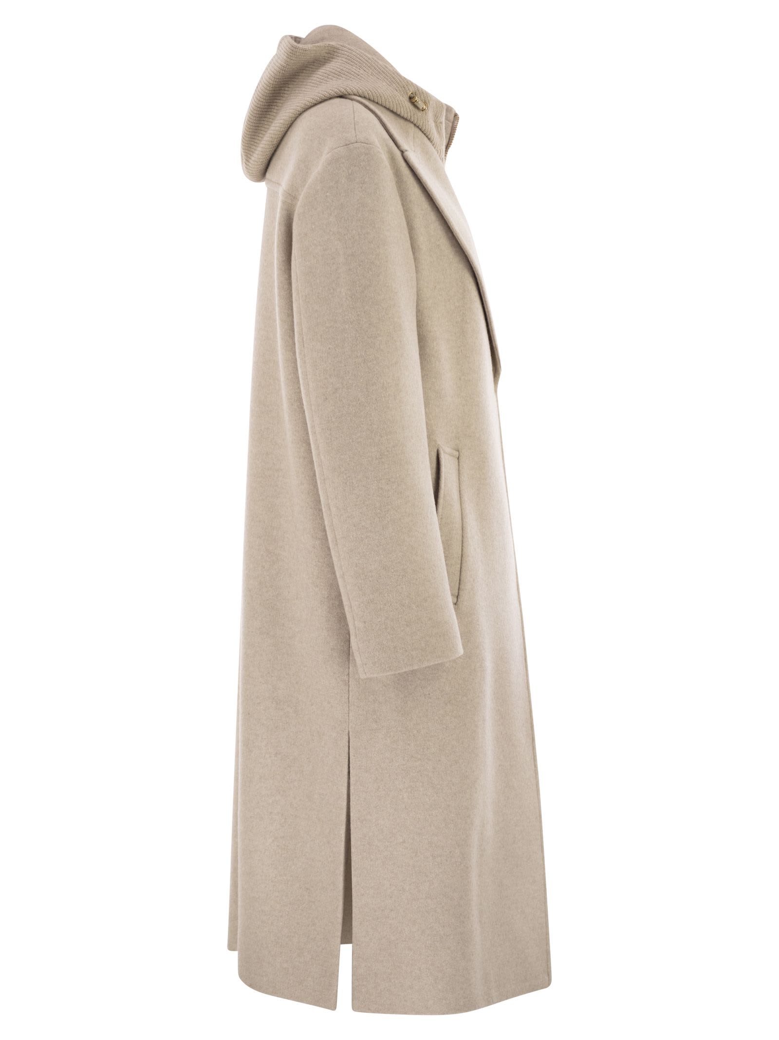 Fay Women Double Front Wool Jersey Coat In Neutral