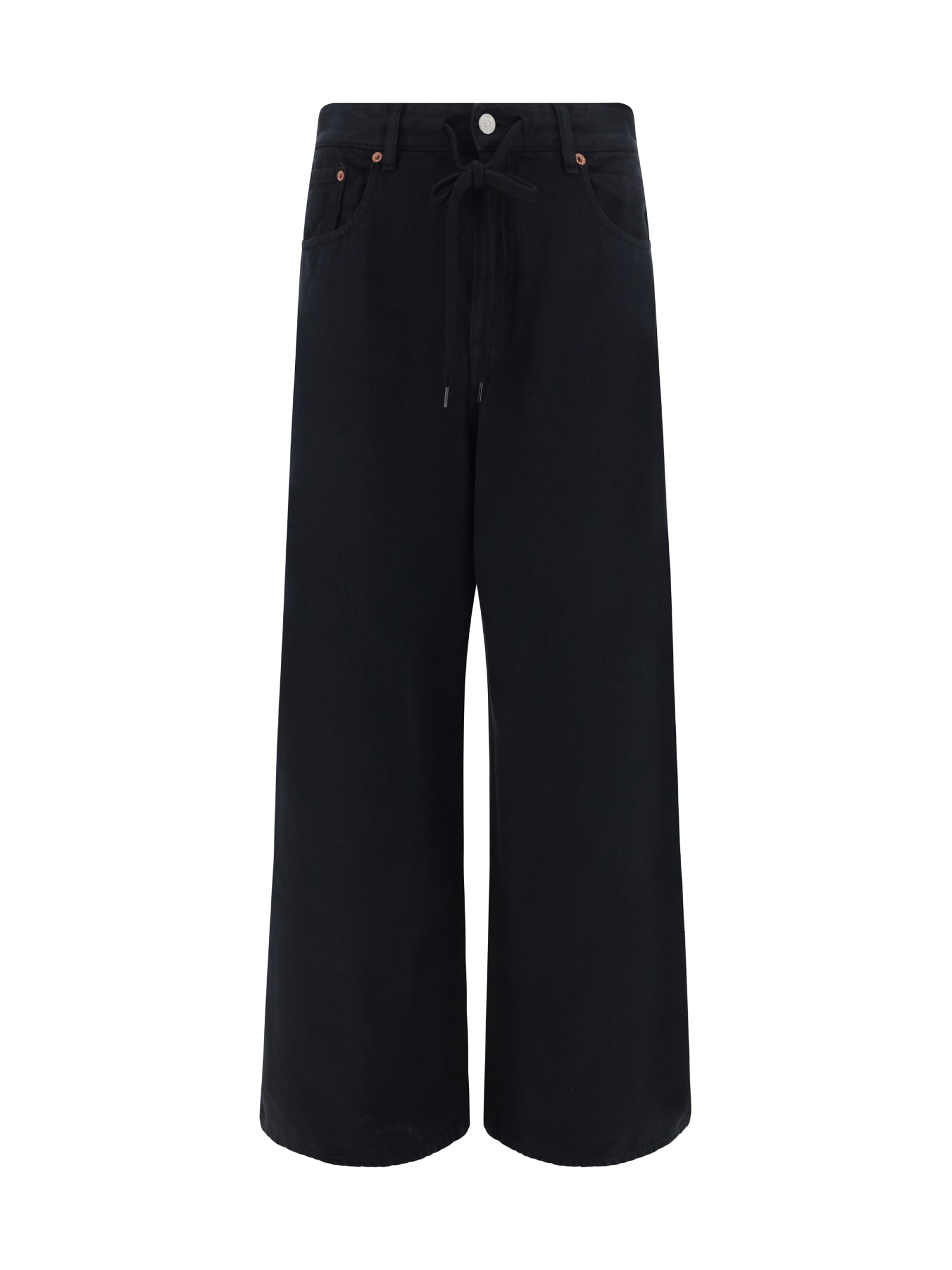 Shop Mm6 Maison Margiela Denim Pants In Black