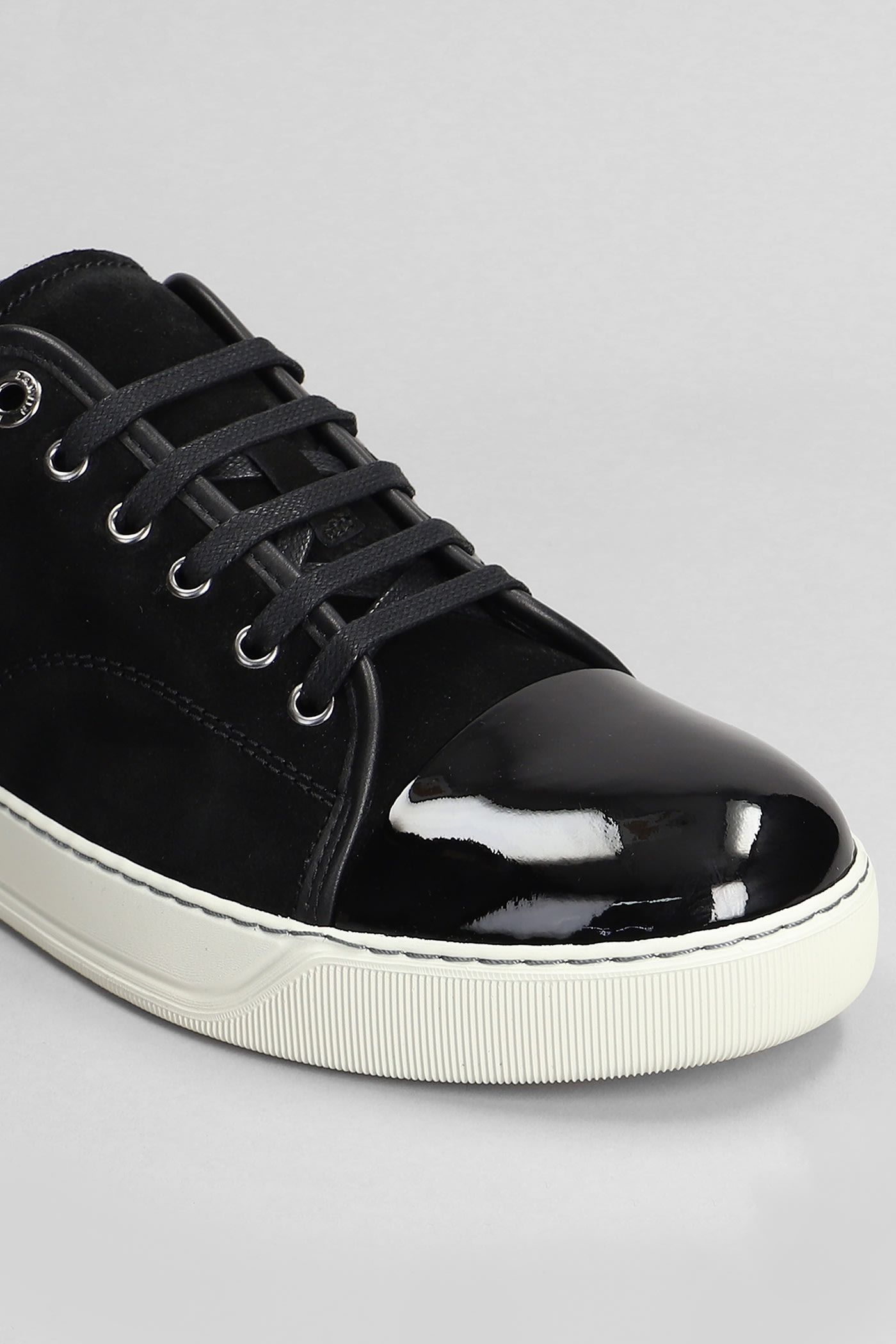 Shop Lanvin Dbb1 Sneakers In Black Suede And Leather