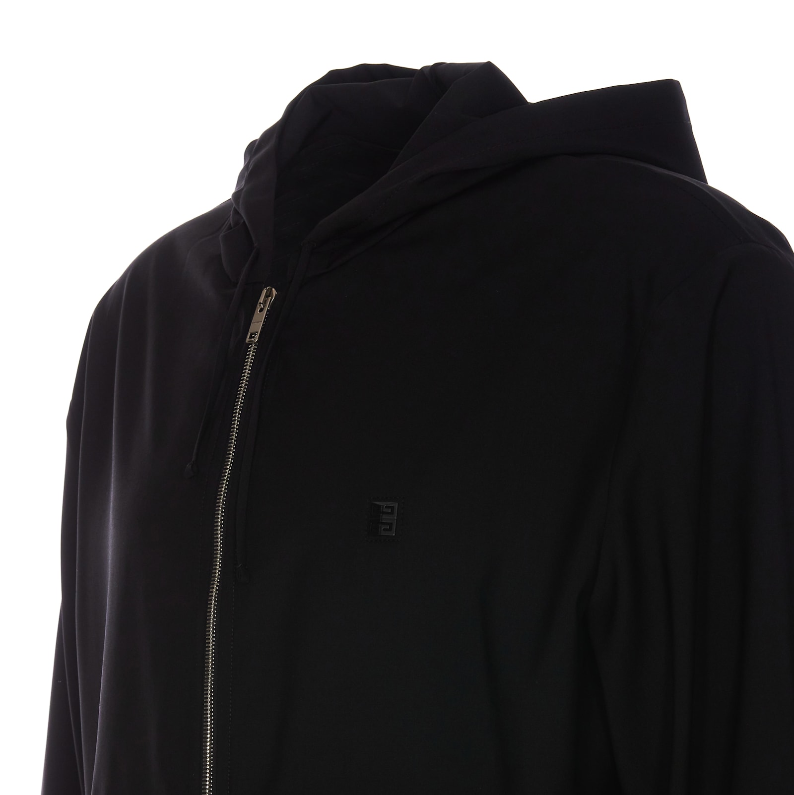 Shop Givenchy 4g Detail Zipped Hoodie In Black