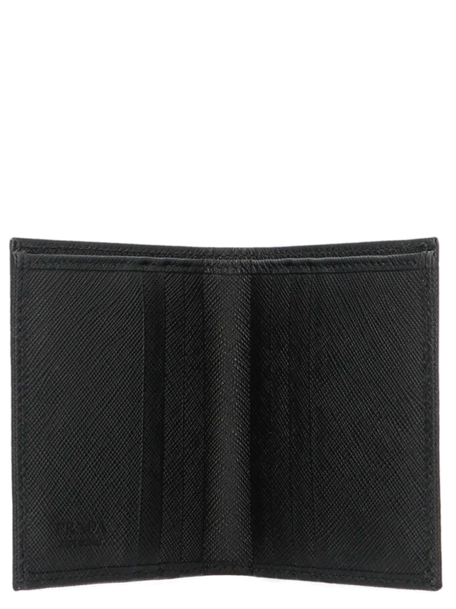 Prada Black Leather Wallet In Nero